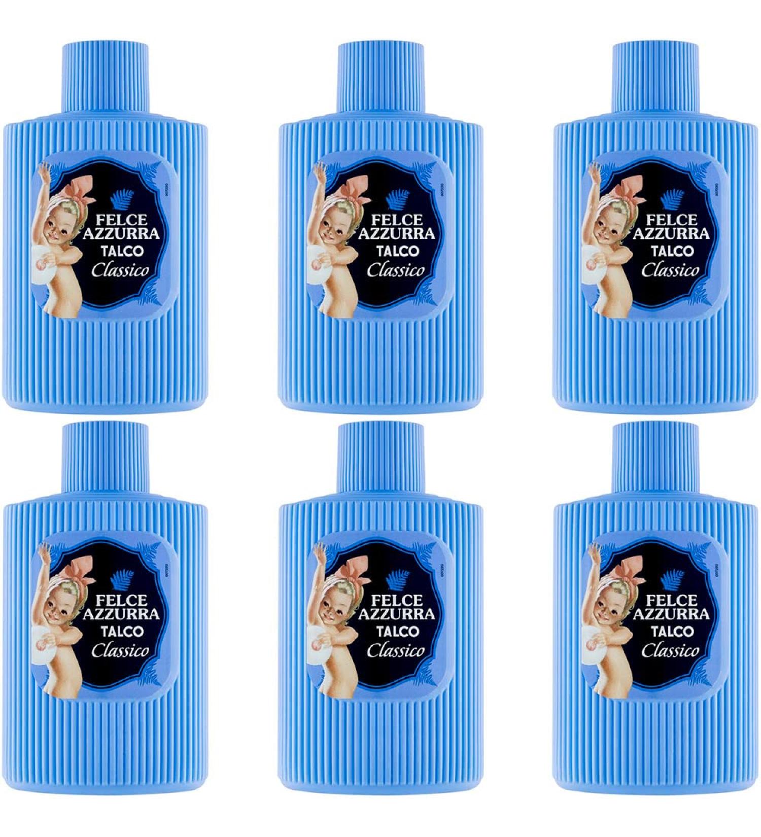 6x PAGLIERI Felce Azzurra Talco Classico body powder talcum powder 150g can