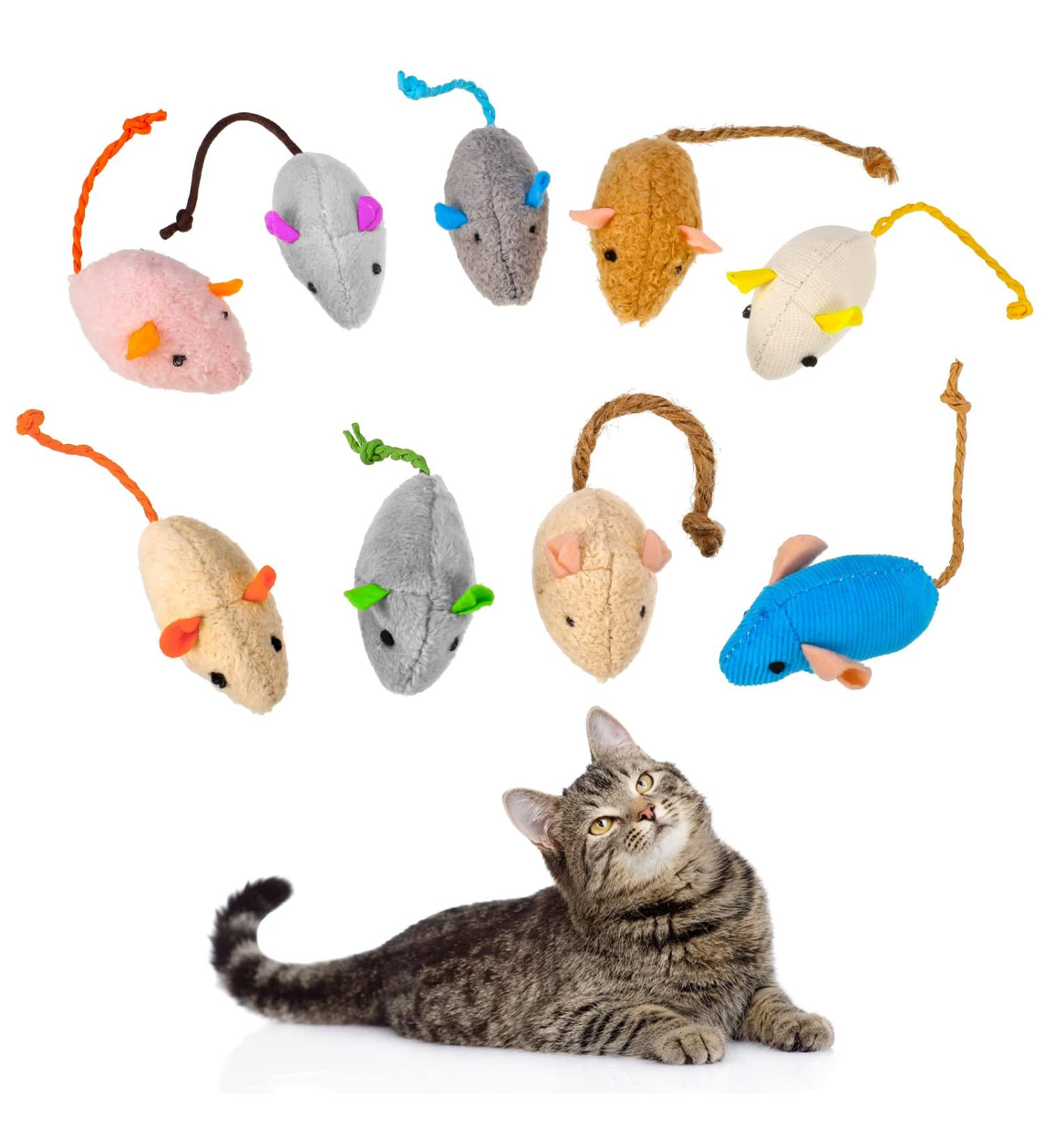 Dacitiery 9Pcs Catnip Mice Toys - Interactive Play & Teeth Cleaning for Cats & Kittens - Buy Online on SooperMarket.com