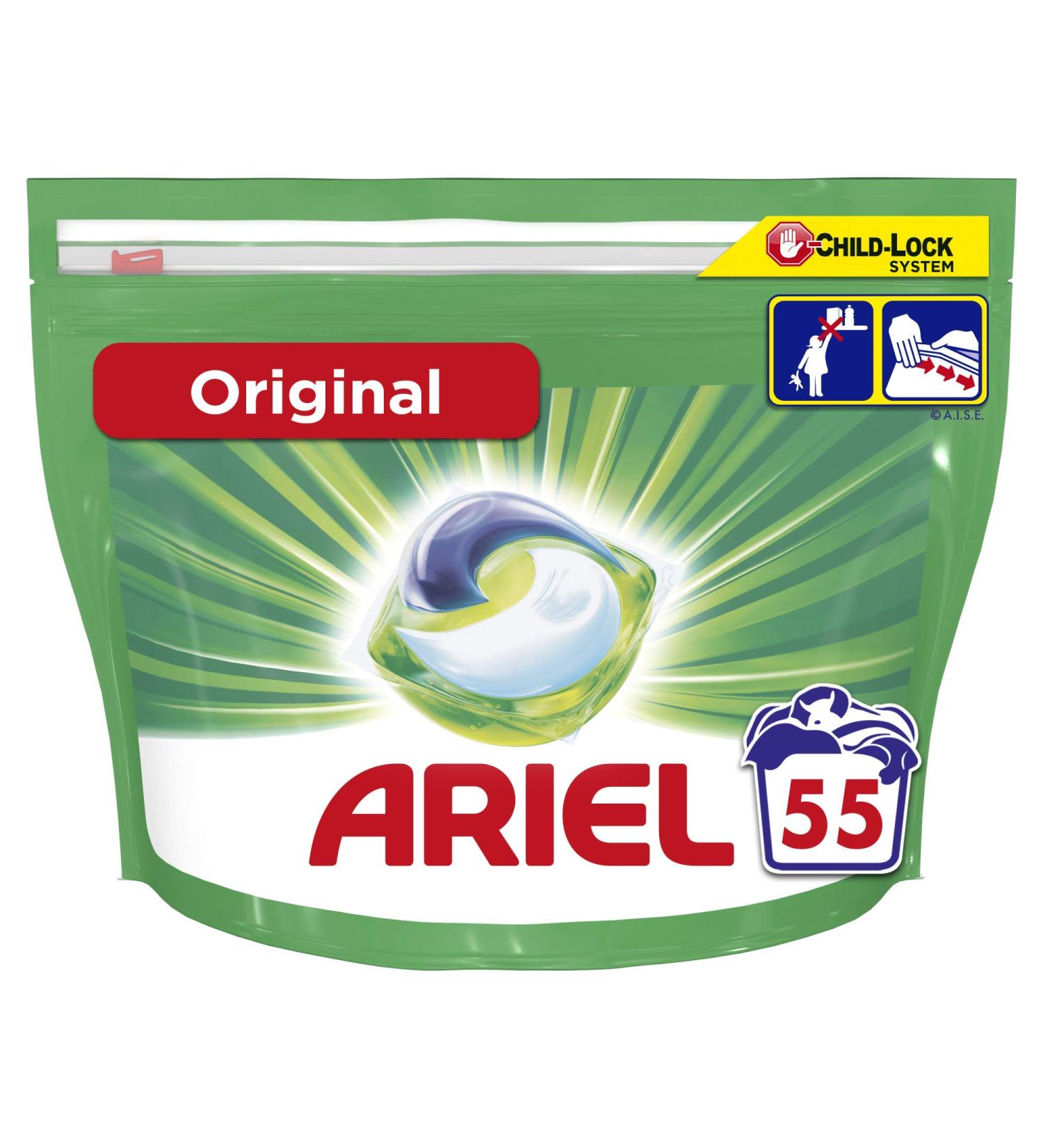 Ariel 3-In-1 Pods Original 55 Count - Laundry Detergent Pack of 1 - Buy Online on SooperMarket.com