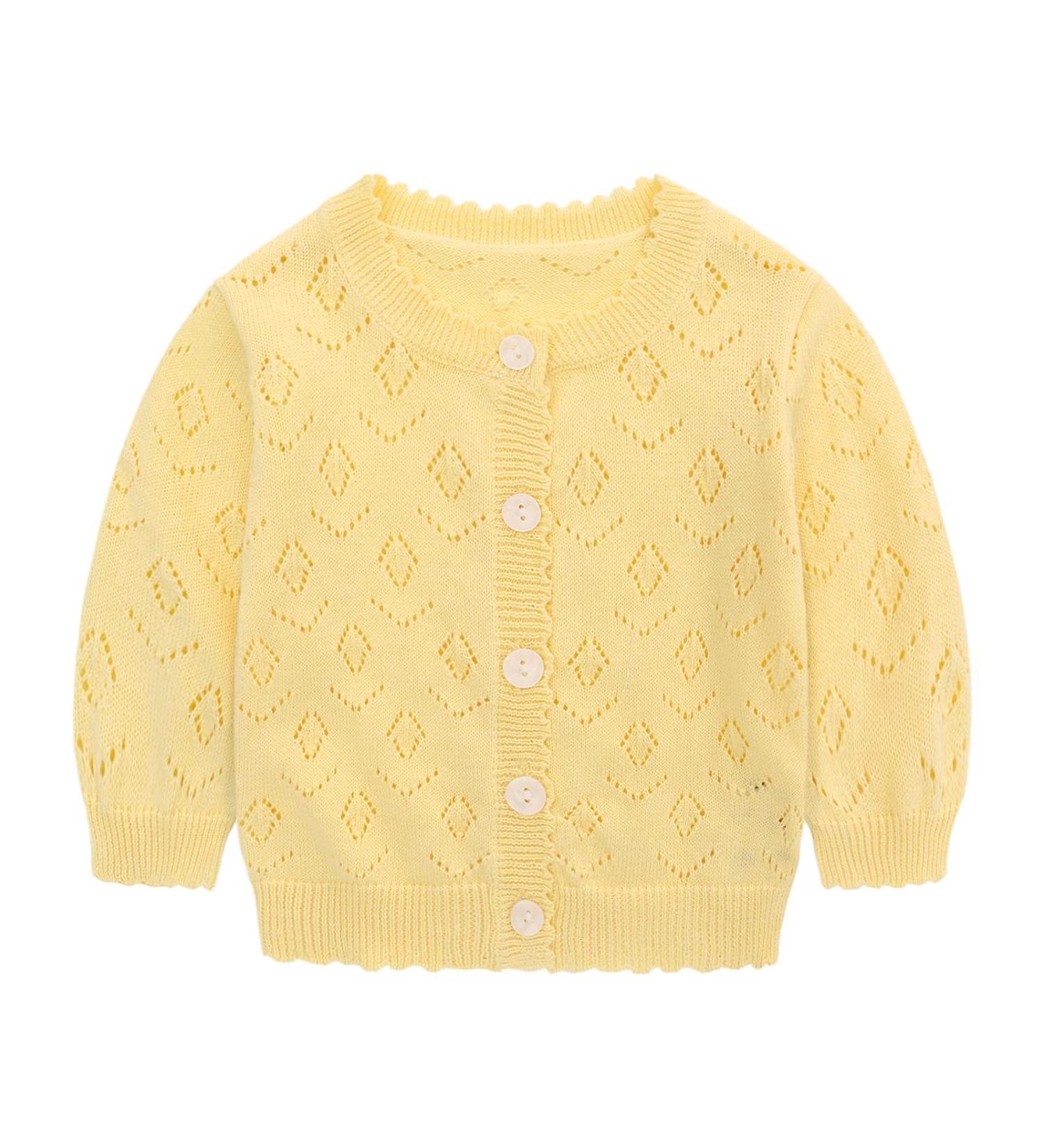 Famuka Baby Cardigan Jacket | Soft Knitted Sweater 24 Months Yellow - Buy Online on SooperMarket.com