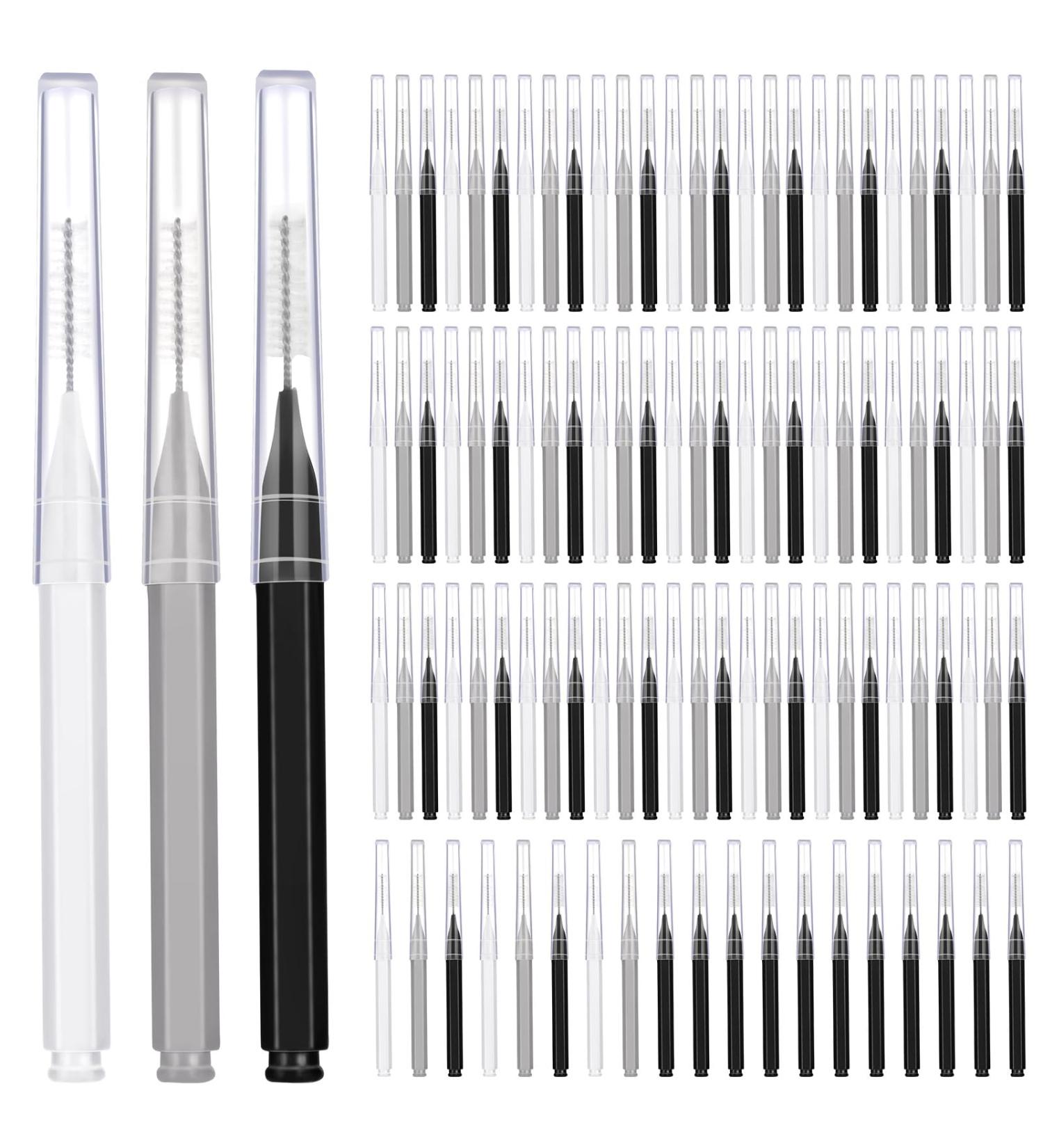 Patelai 100-Piece Interdental Brush Set - Effective Tooth Cleaning Tools for Oral Hygiene | Black White Gray Toothpick Flossers - Buy Online on SooperMarket.com