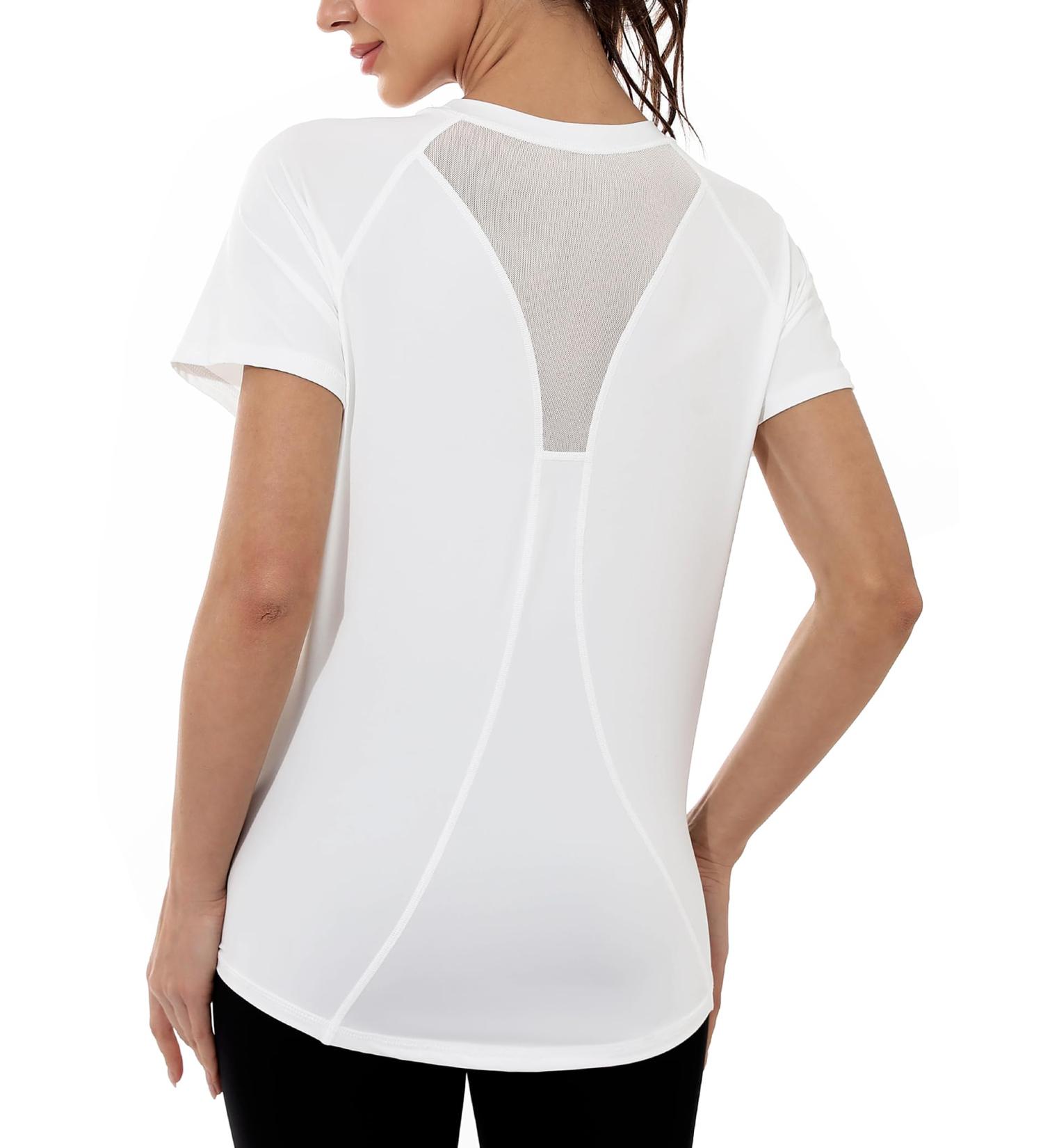 Buy Gyabnw Women's Functional Sports Top - Short Sleeve Fitness & Yoga Shirt - White M - Perfect for Running & Activewear - Buy Online on SooperMarket.com