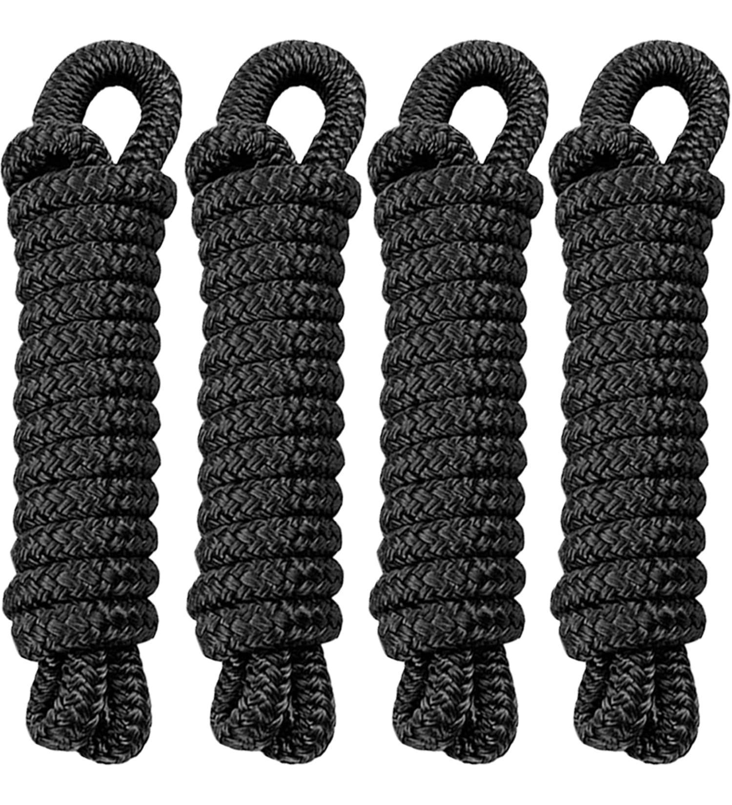 Premium 3/8 x 6' Boat Fender Lines 4 Pack - Double Braid Nylon Dock Lines for Boat Bumpers - J-FM TWNTHSD - 4 Pack - Buy Online on SooperMarket.com