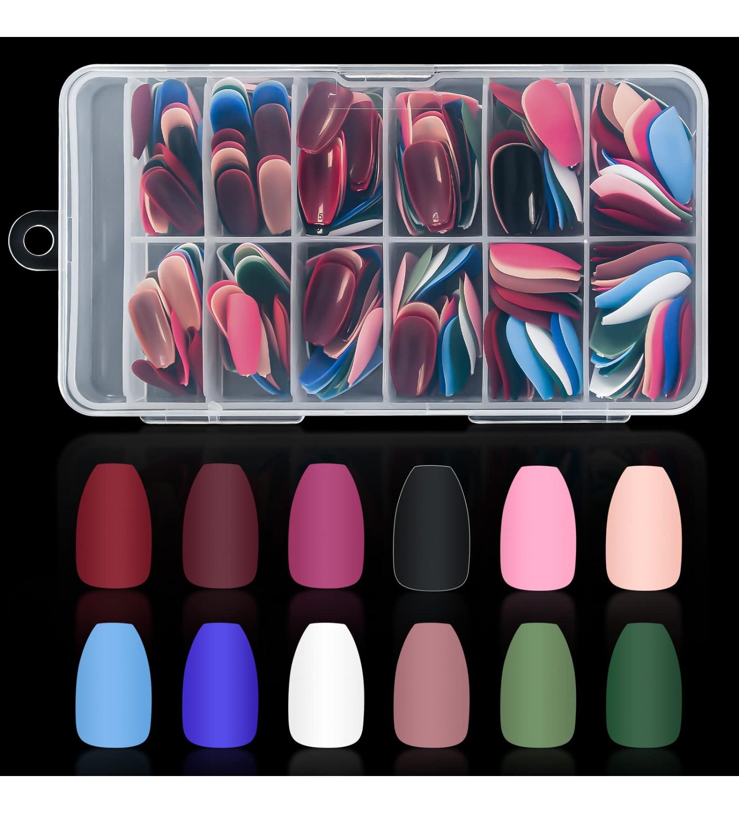 500pcs Coffin Nails - Acrylic False Nail Tips for Salons & DIY - 10 Sizes Ballerina Style - Buy Online on SooperMarket.com