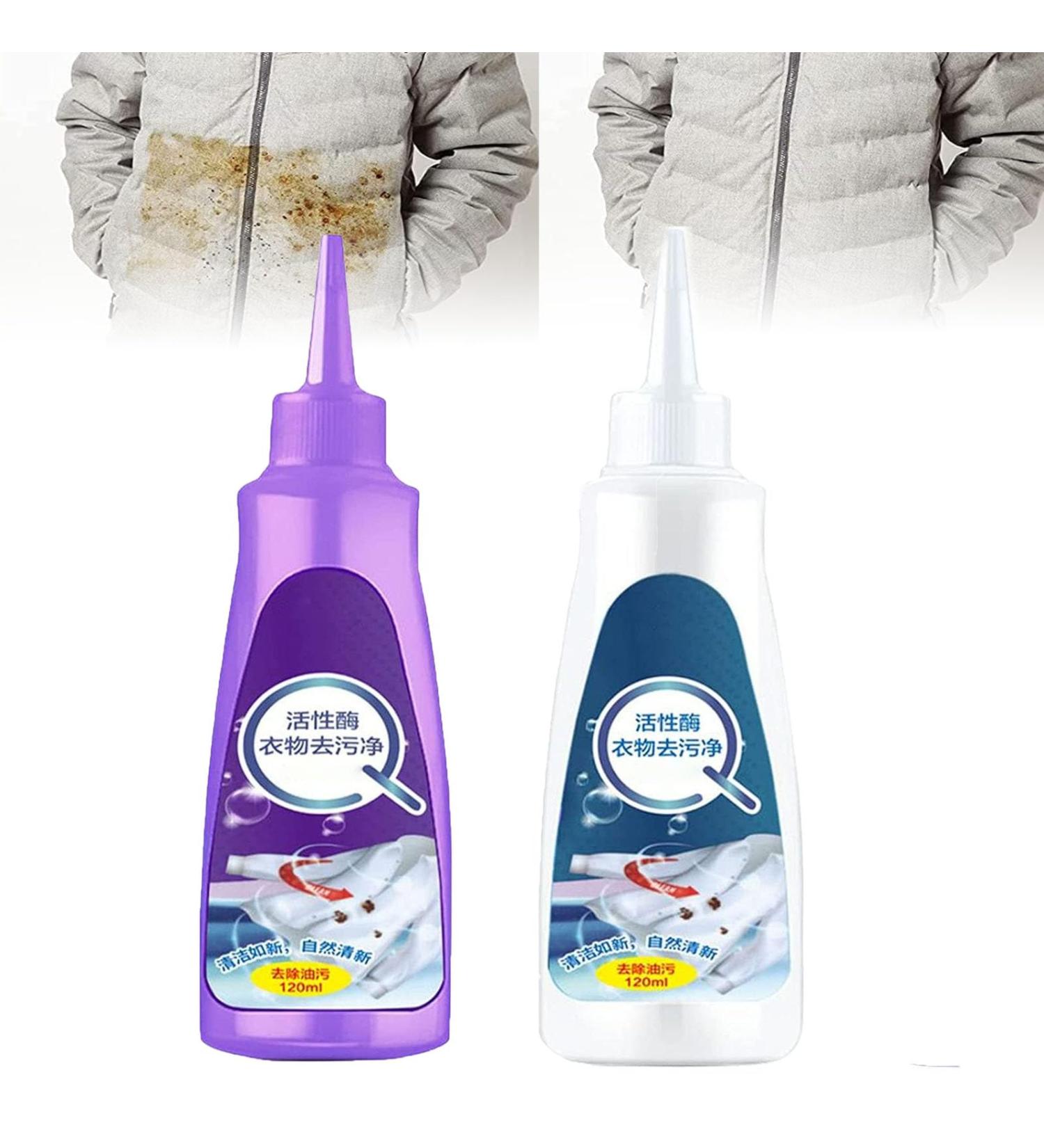 Xebular 1/2PCS Active Enzyme Clothing Stain Remover Oil Stain Remover Clothes Stain Remover For White Clothes Stain Remover For Clothes Liquid Detergent For Most Types Of Clothes (A+B) - Buy Online on SooperMarket.com