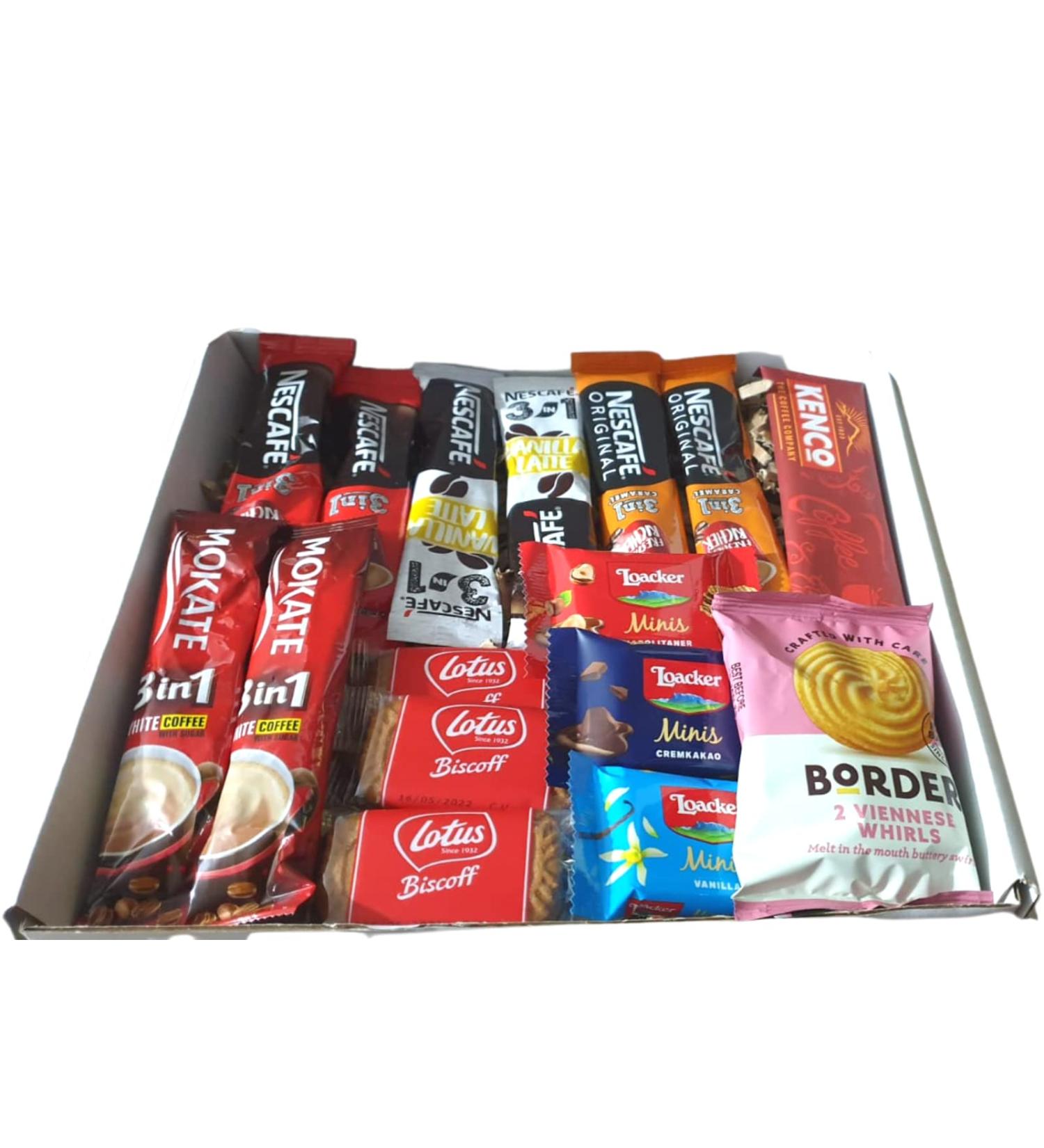 Coffee Gift Box For Men and Women| Coffee Lovers Gifts Set Hamper | Fantastic Letterbox gifts for Coffee Connoisseur | 9 Instant Coffee Sachets | Border Biscuits | Lotus Biscuits| Wafers| All Occasion - Buy Online on SooperMarket.com