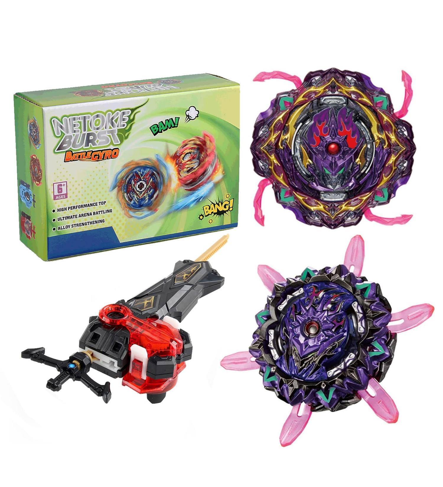 Netoke Gyro Burst Kreisel Set - 4D Metal Fusion Battle Tops & Launcher | Youth Fighting Games Competition Toys - B-169 & B-206 - Buy Online on SooperMarket.com