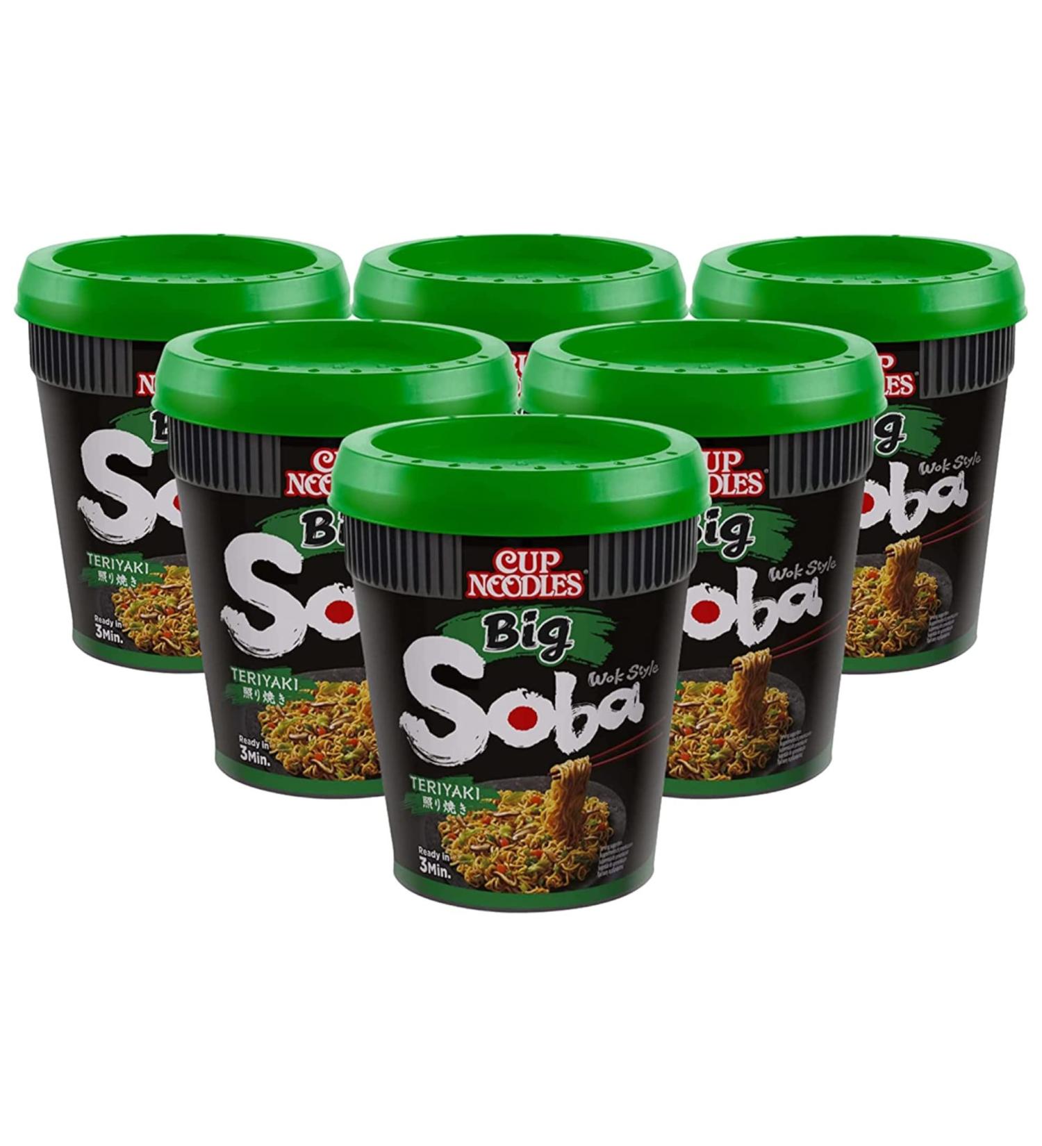Nissin-Noodles Big Soba Cups Teriyaki 6x113g