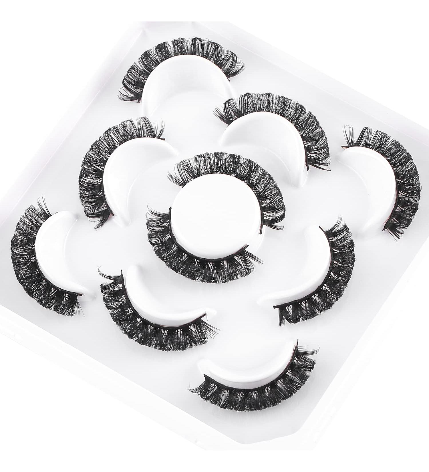 Buy HICOCU Russian Strip False Eyelashes | D DD Curl Fluffy Mink | 5 Pairs Reusable - Buy Online on SooperMarket.com