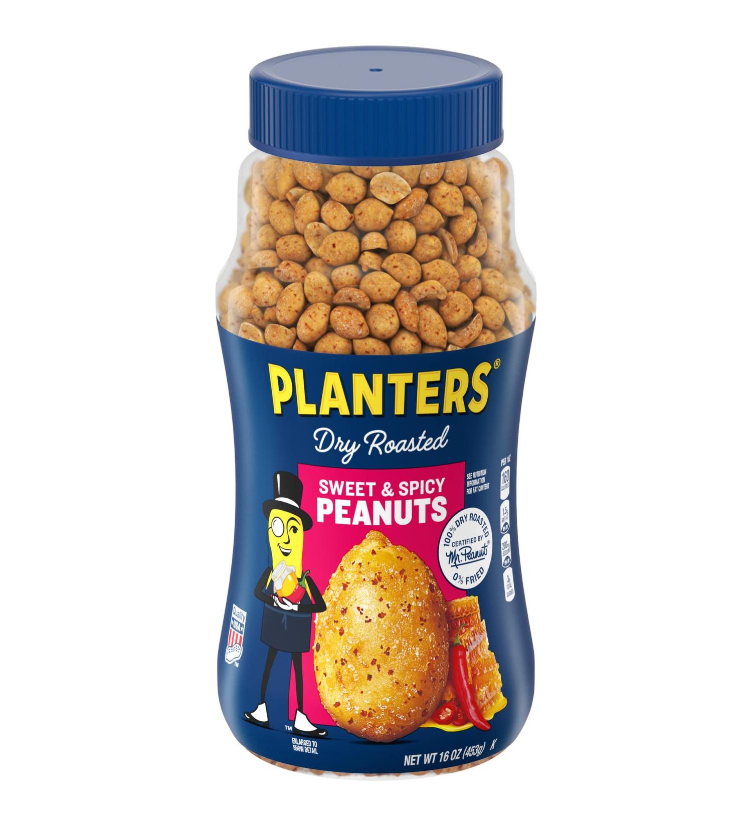 Planters Sweet & Spicy Dry Roasted Peanuts 16 oz - Delicious Snack Option - Buy Online on SooperMarket.com