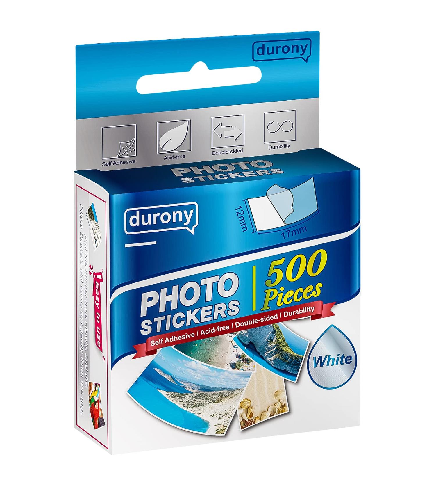 Durony 500-Piece Double-Sided Self Adhesive Photo Tapes for DIY Photo Albums - White Photo Sticker - Buy Online on SooperMarket.com