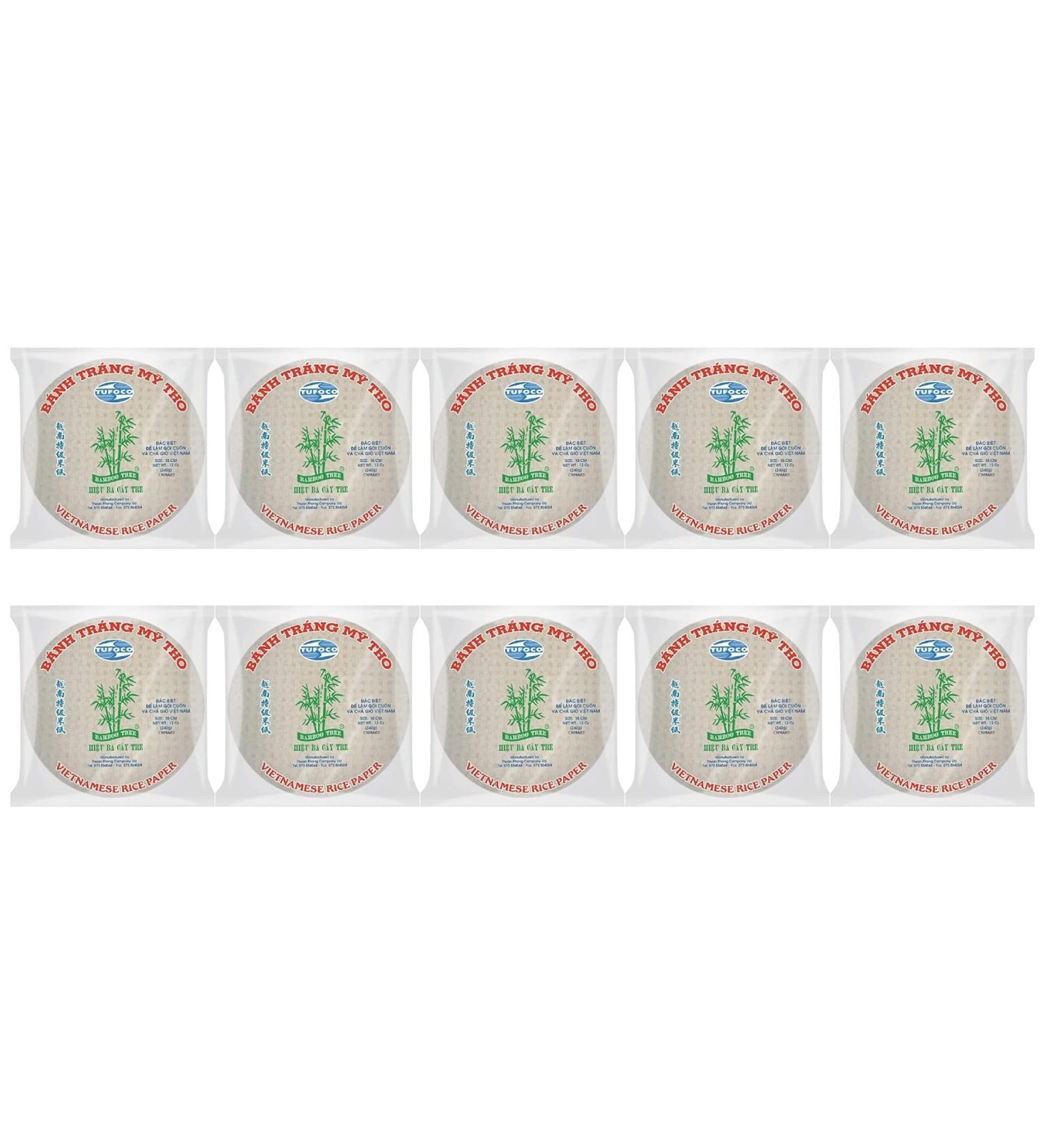 CNMART Bamboo Tree Vietnamese Rice Paper Round 22 cm 340g Great for Spring Roll GOI Cuon Banh Trang (Pack of 10) - Buy Online on SooperMarket.com