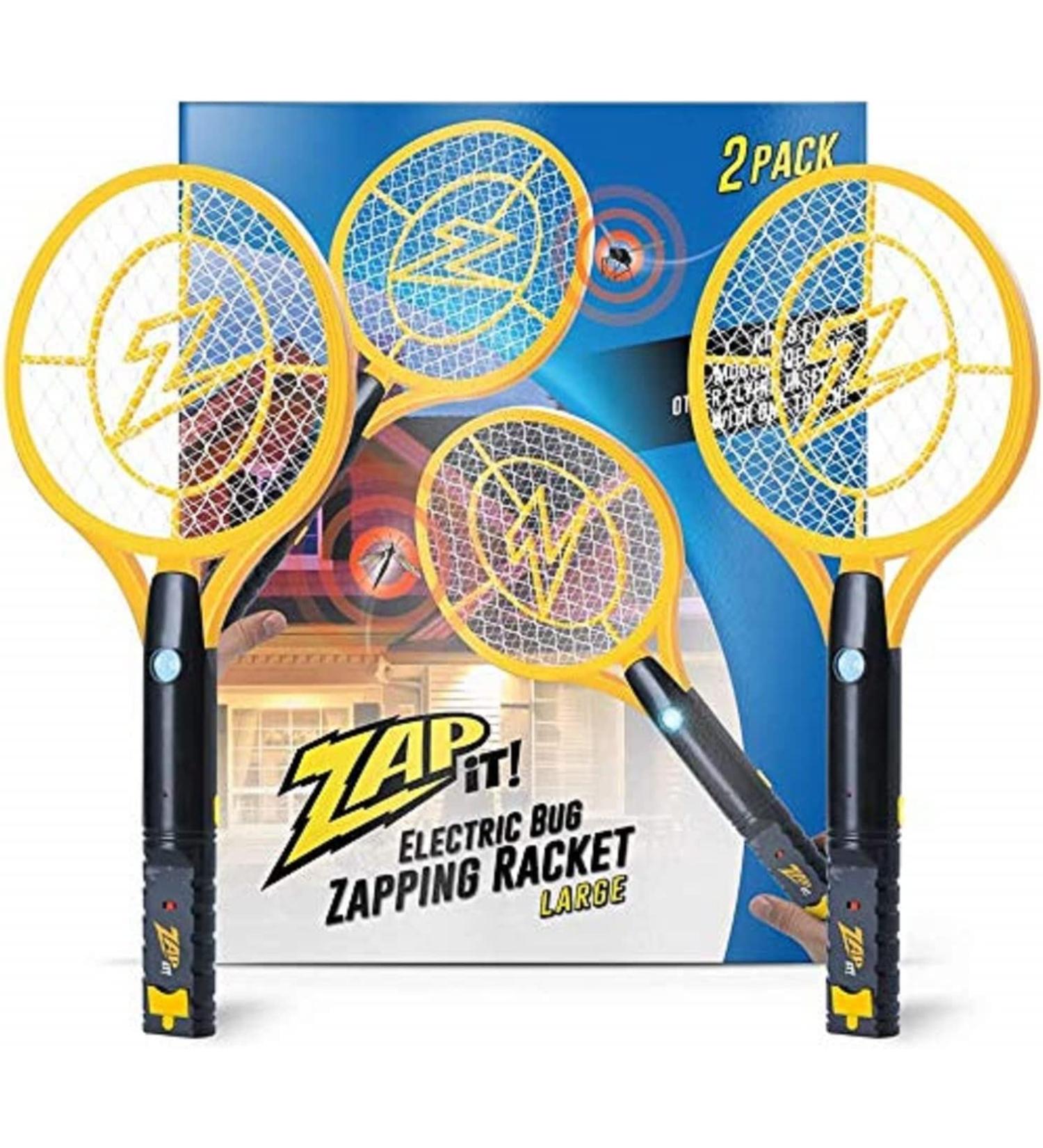 ZAP IT Rechargeable Bug Zapper Racket 4000 Volt - USB Charging Cable - 2 Pack - Large Yellow - Buy Online on SooperMarket.com