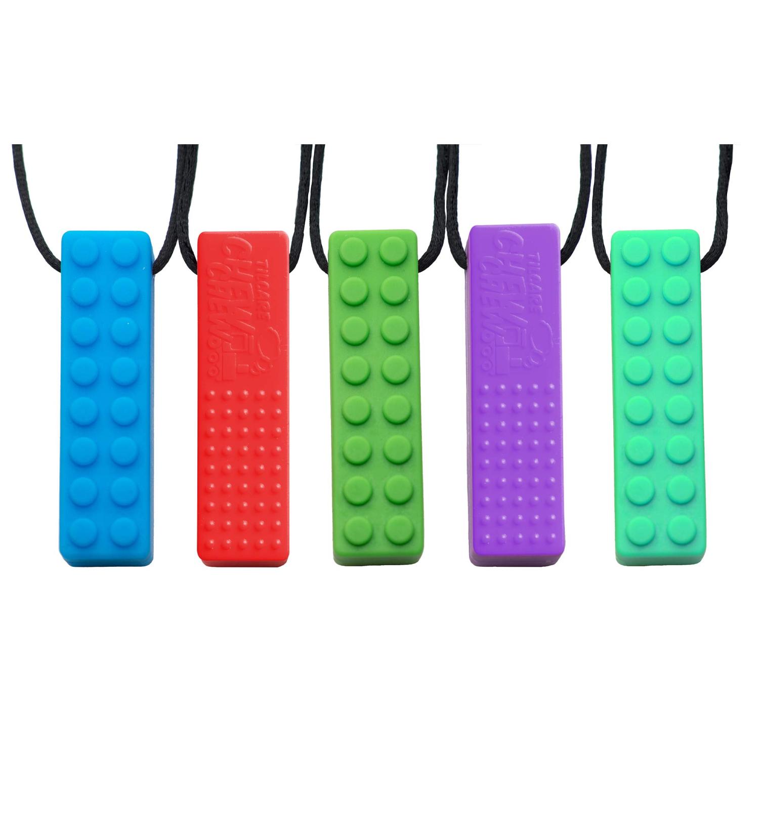 Tilcare Chew Chew Chew Sensory Chewing Necklace - Durable Silicone Chew Toys for Kids & Adults with Autism - 5-Pack Biting Necklace for Boys & Girls - Buy Online on SooperMarket.com