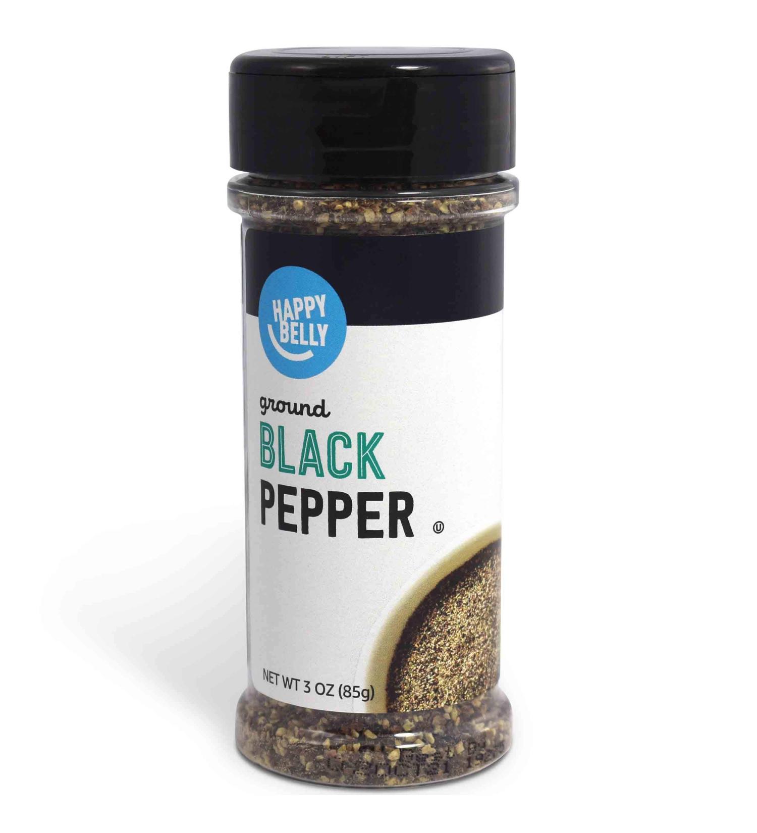Happy Belly Black Pepper Coarse Ground - 3 Ounce | Amazon Brand - Buy Online on SooperMarket.com