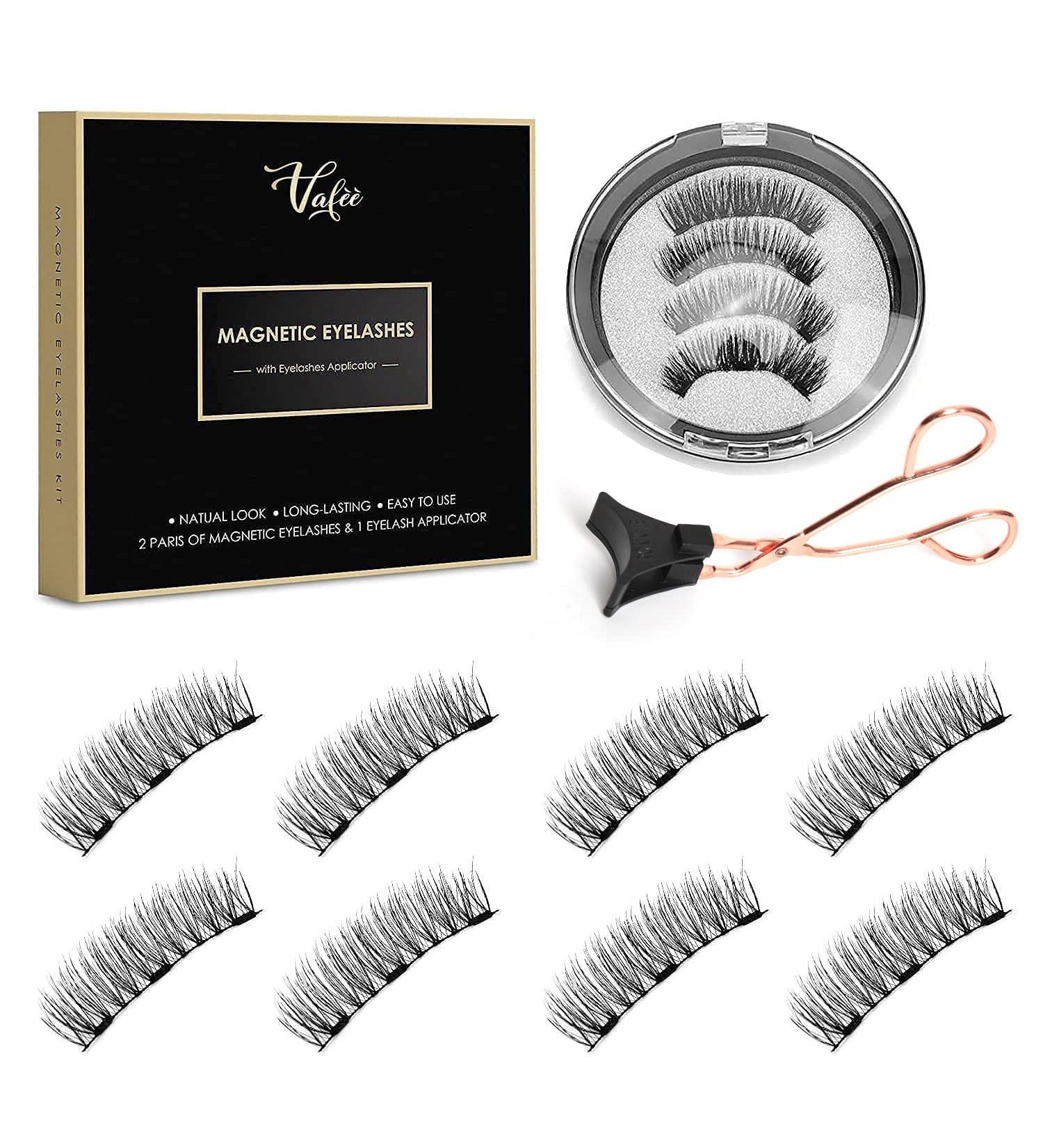 Dual Magnetic Eyelashes | Glue and Eyeliner-Free | Lightweight & Easy Wear | Best 3D Reusable Lashes with Applicator - Buy Online on SooperMarket.com