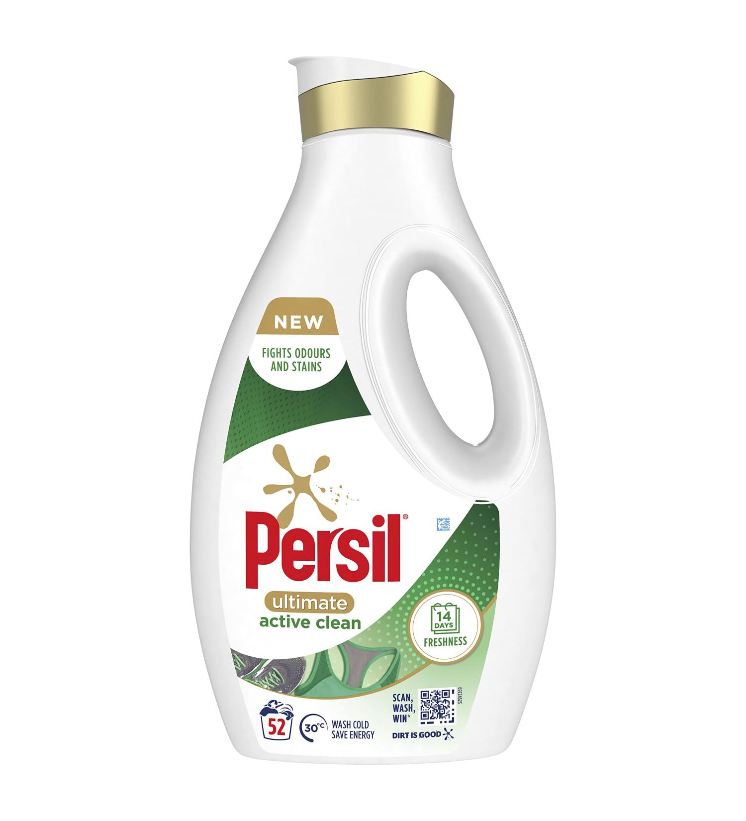 Persil Ultimate Active Clean Laundry Washing Liquid Detergent fights odours and stains for 14 days of freshness 52 Washes 1.404 L Fresh 1.4 l (Pack of 1) - Buy Online on SooperMarket.com