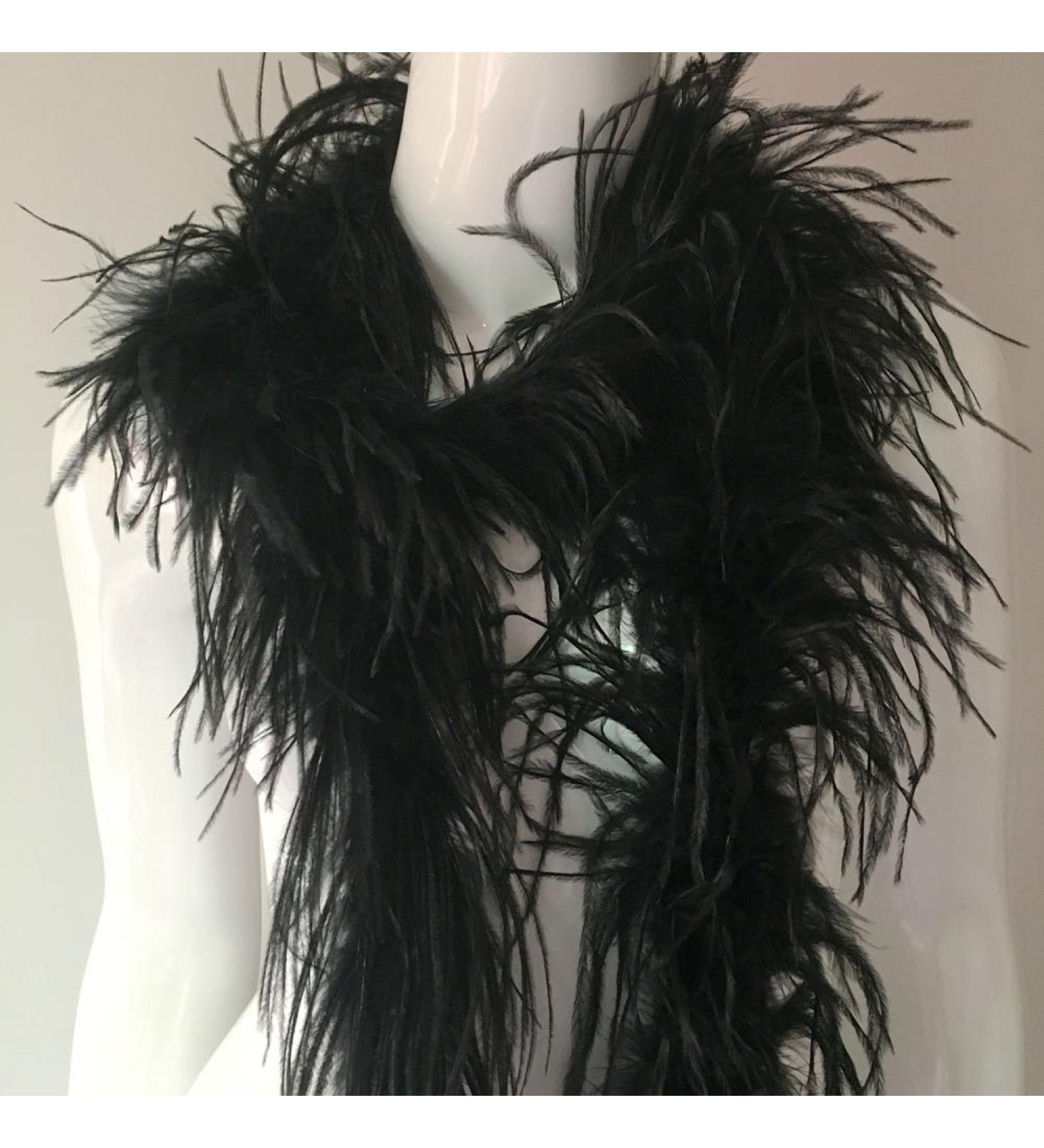Shekyeon 2 Yard Ostrich Feather Boa - Black Costume Decoration Craft - Buy Online on SooperMarket.com