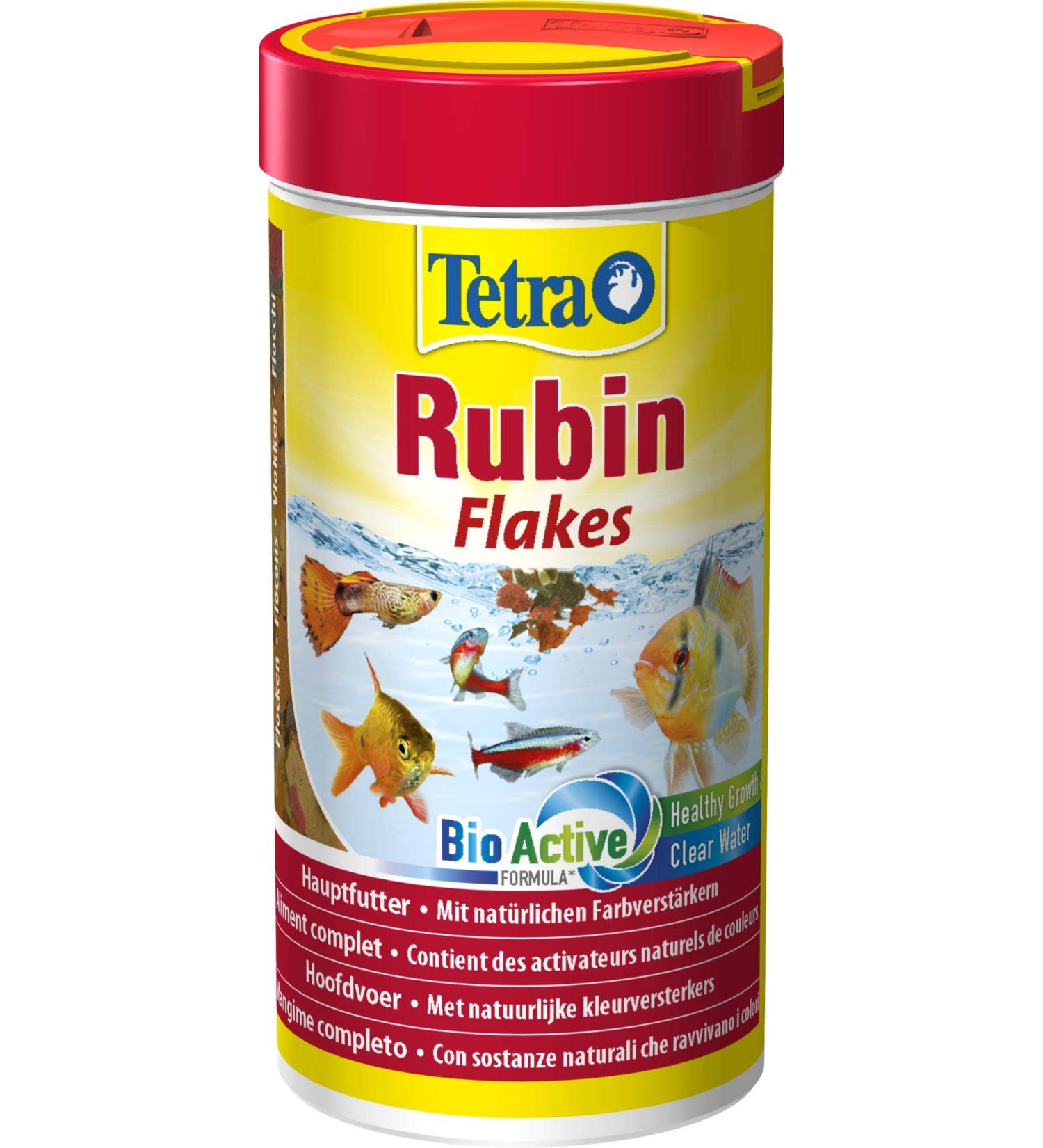 Tetra Rubin Flakes - Fish feed in flake shape with natural color amplifiers supports an intensive colors of the fish 250 ml dose 250 ml (1 -pack) flakes