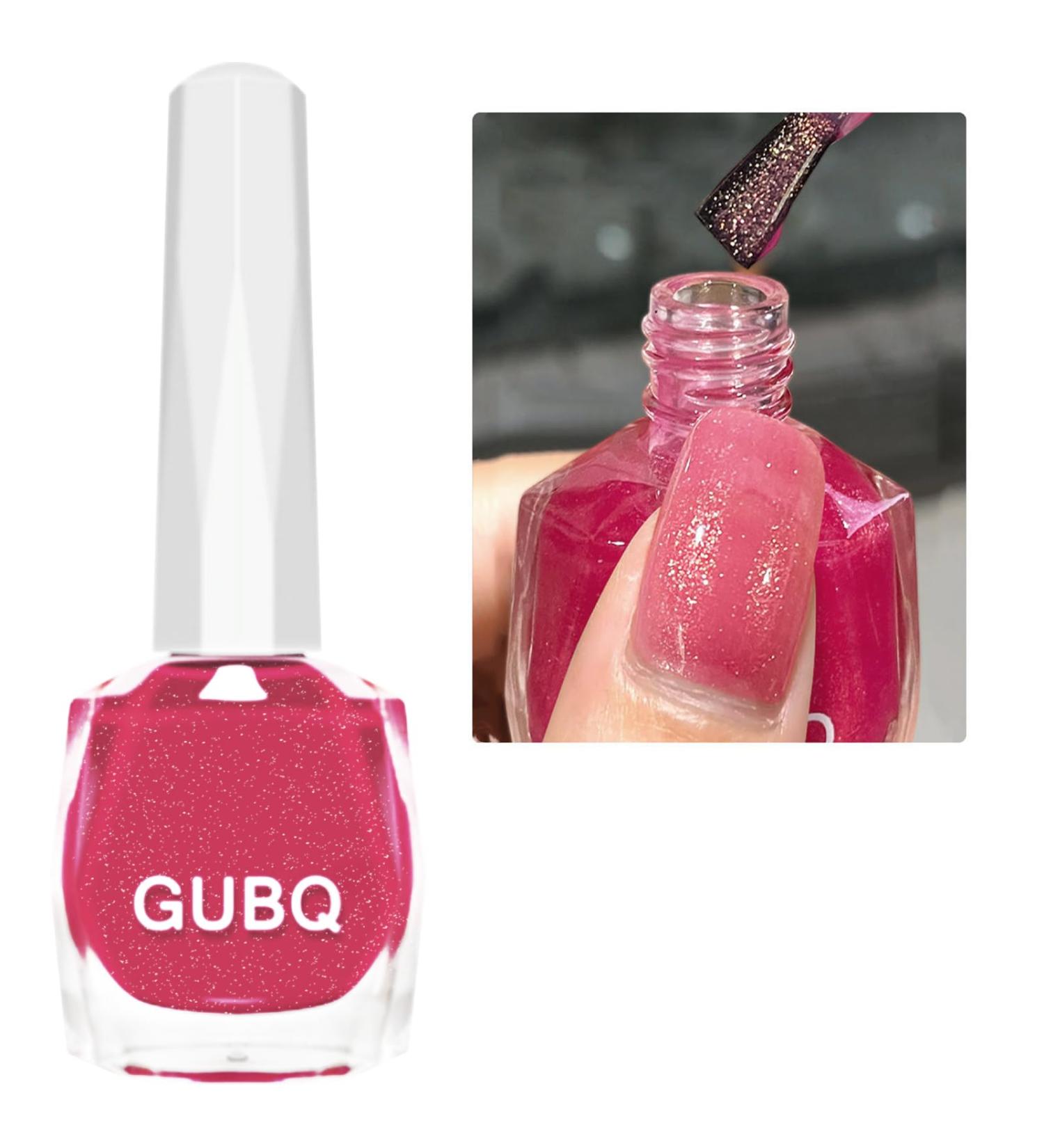 Pink Nail Polish Nail Varnish Shimmer Glitter Quick Dry Breathable French Manicure Natural Elegant Pearl Bright Pink Hot Pink Non-toxic No UV Needed Nail Polish for Woman Home DIY Nail Art Gift - Buy Online on SooperMarket.com