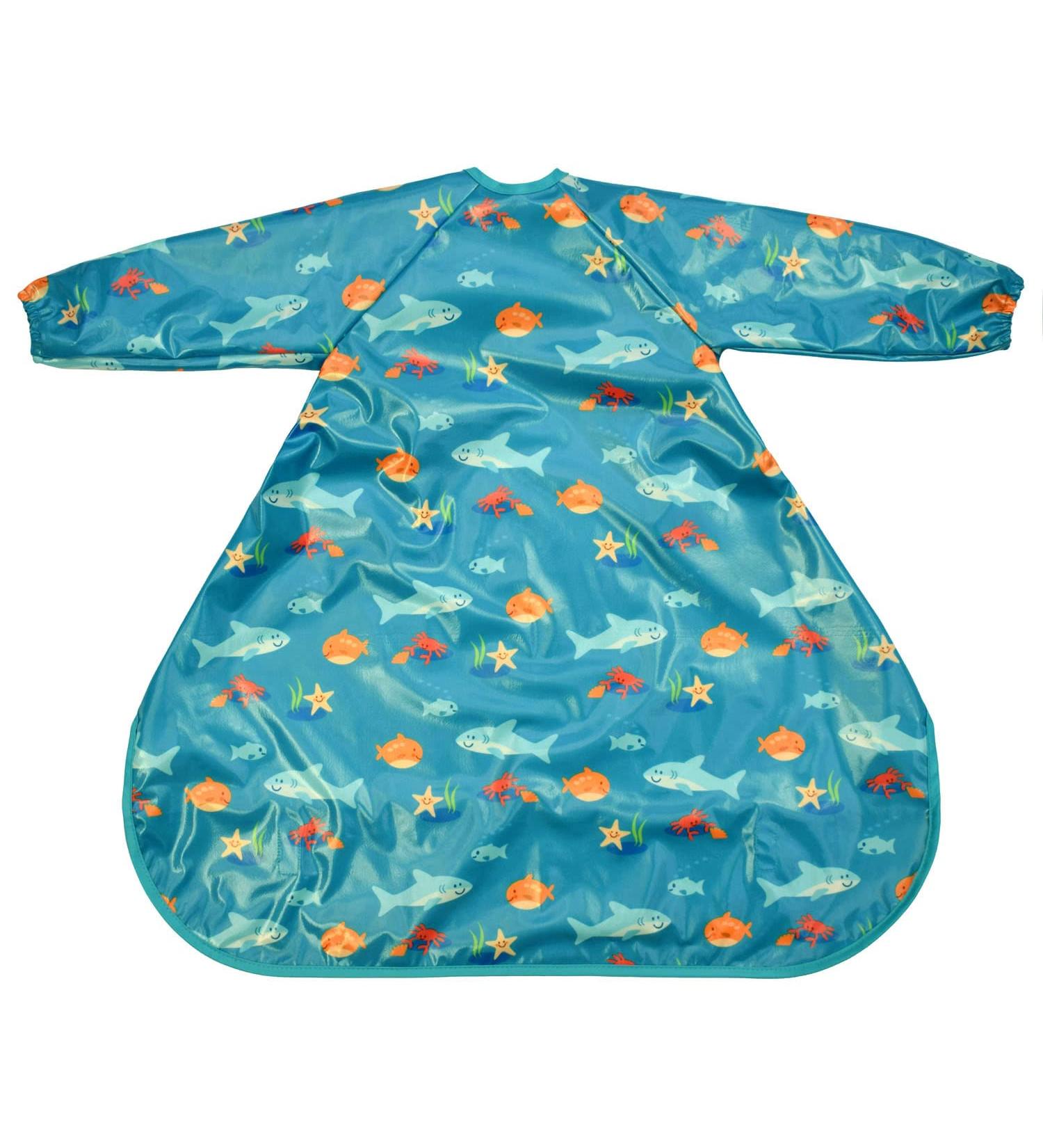 Bibetta Wipeezee Premium Baby Weaning Bibs | Waterproof Coverall Bibs for 6 month+ | Eco Friendly & Durable | Turquoise Sea Creatures Design - Buy Online on SooperMarket.com