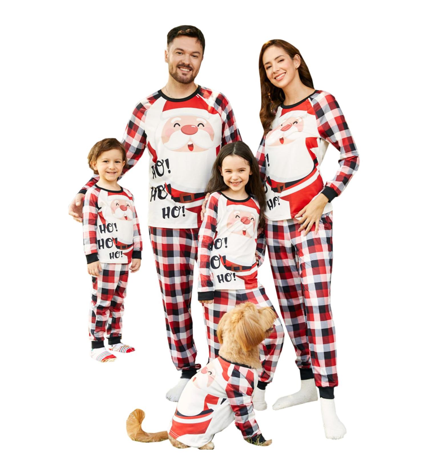 PatPat Family Matching Christmas Pajamas Set - Tree Snowflake Letters Print, Long Sleeve Sleepwear, Xmas Outfits for Kids 6-7 Years - Colorblock - Buy Online on SooperMarket.com