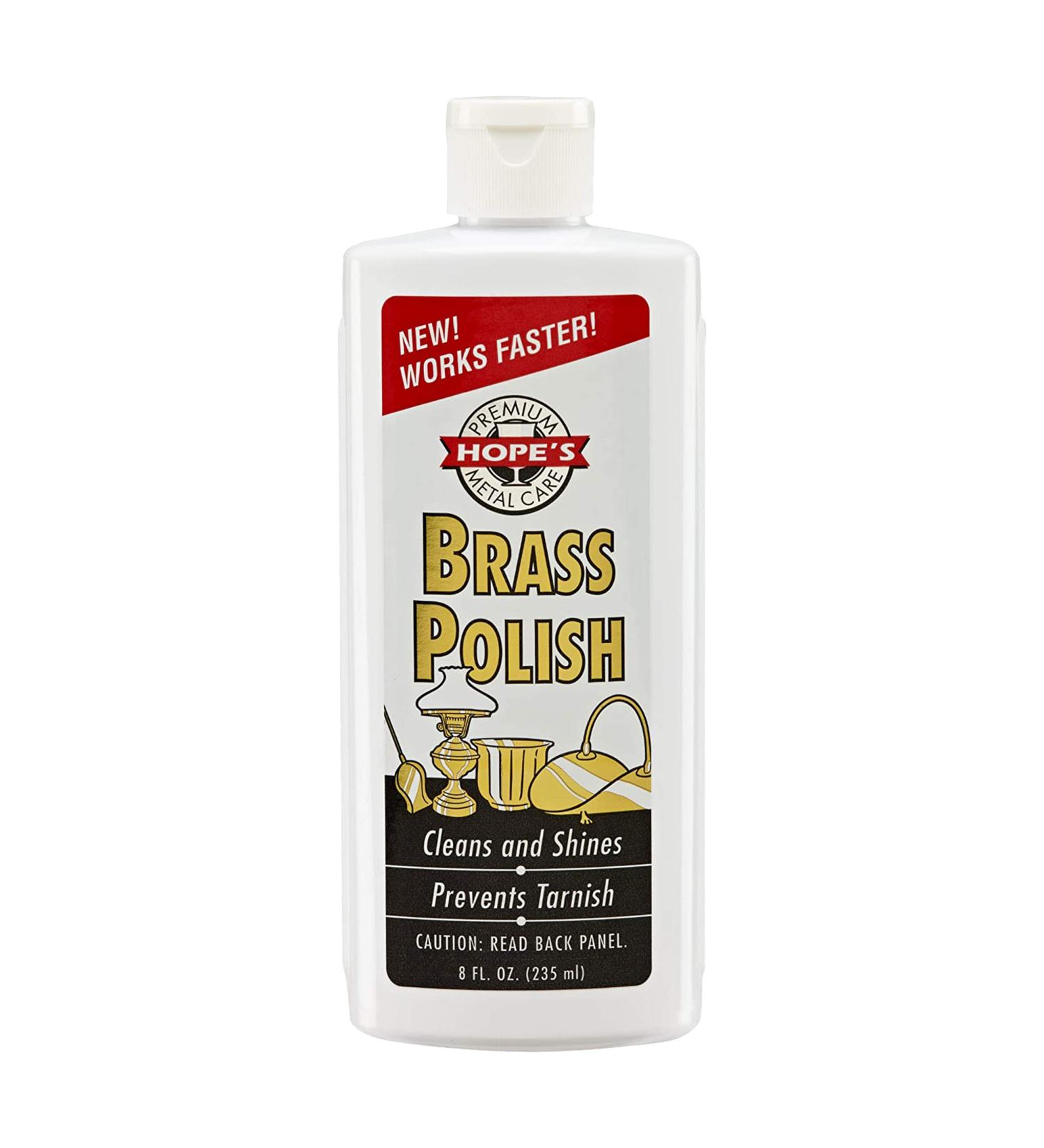 Hopes Premium Metal Care Brass Polish & Cleaner - 8 oz - Prevents Tarnish, Safe for Brass, Copper, Chrome & Sterling Silver - Buy Online on SooperMarket.com