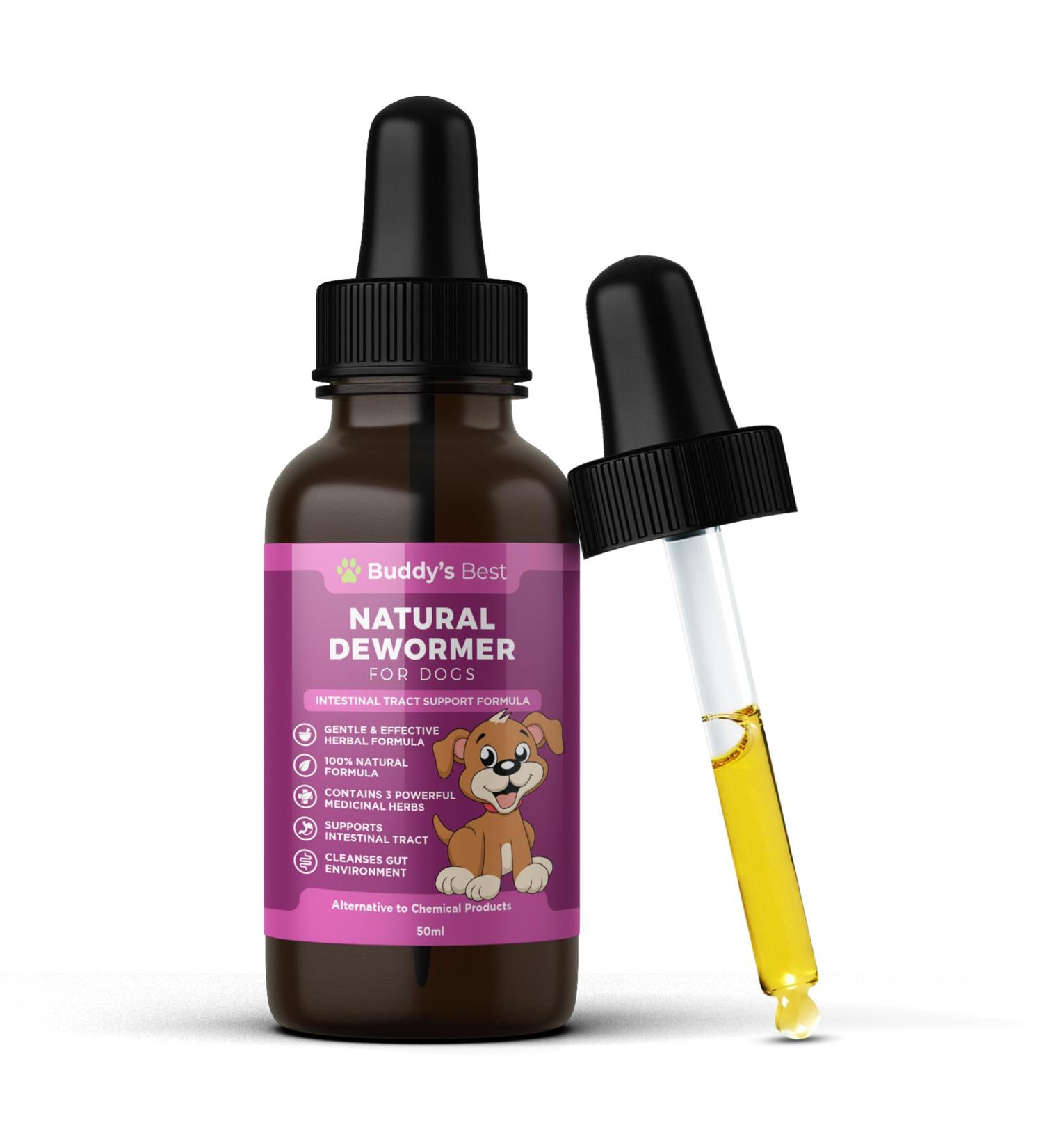 Natural Dewormer for Dogs | 100% Natural | Contains 3 Medicinal Herbs | Supports Intestinal & Gut Health | Gentle & Effective Formula - Buy Online on SooperMarket.com