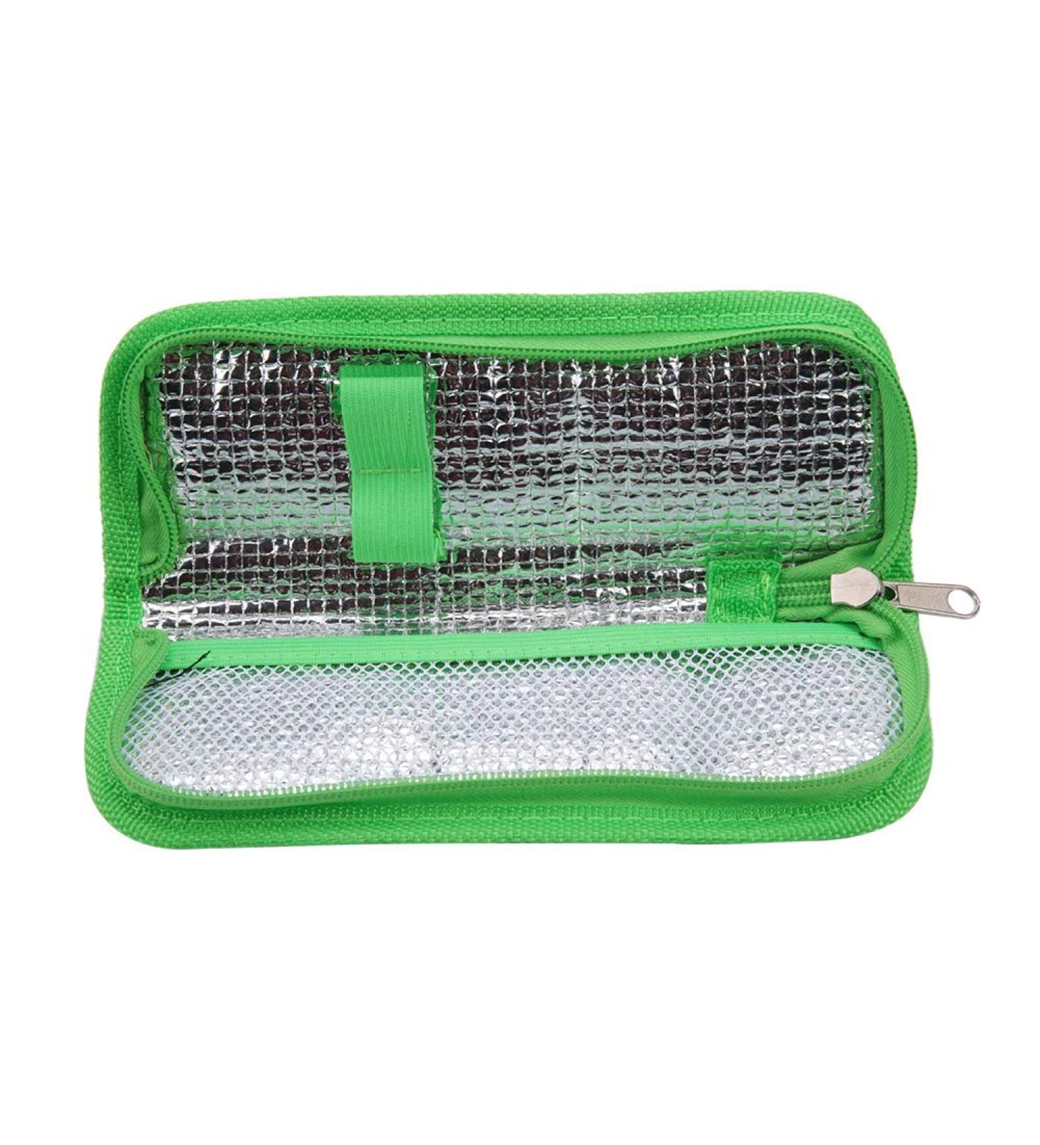 HERCHR Insulin Cooler Travel Case 20x6x3cm - Portable Diabetic Medication Organizer - Insulated Storage Bag (Green) - Buy Online on SooperMarket.com