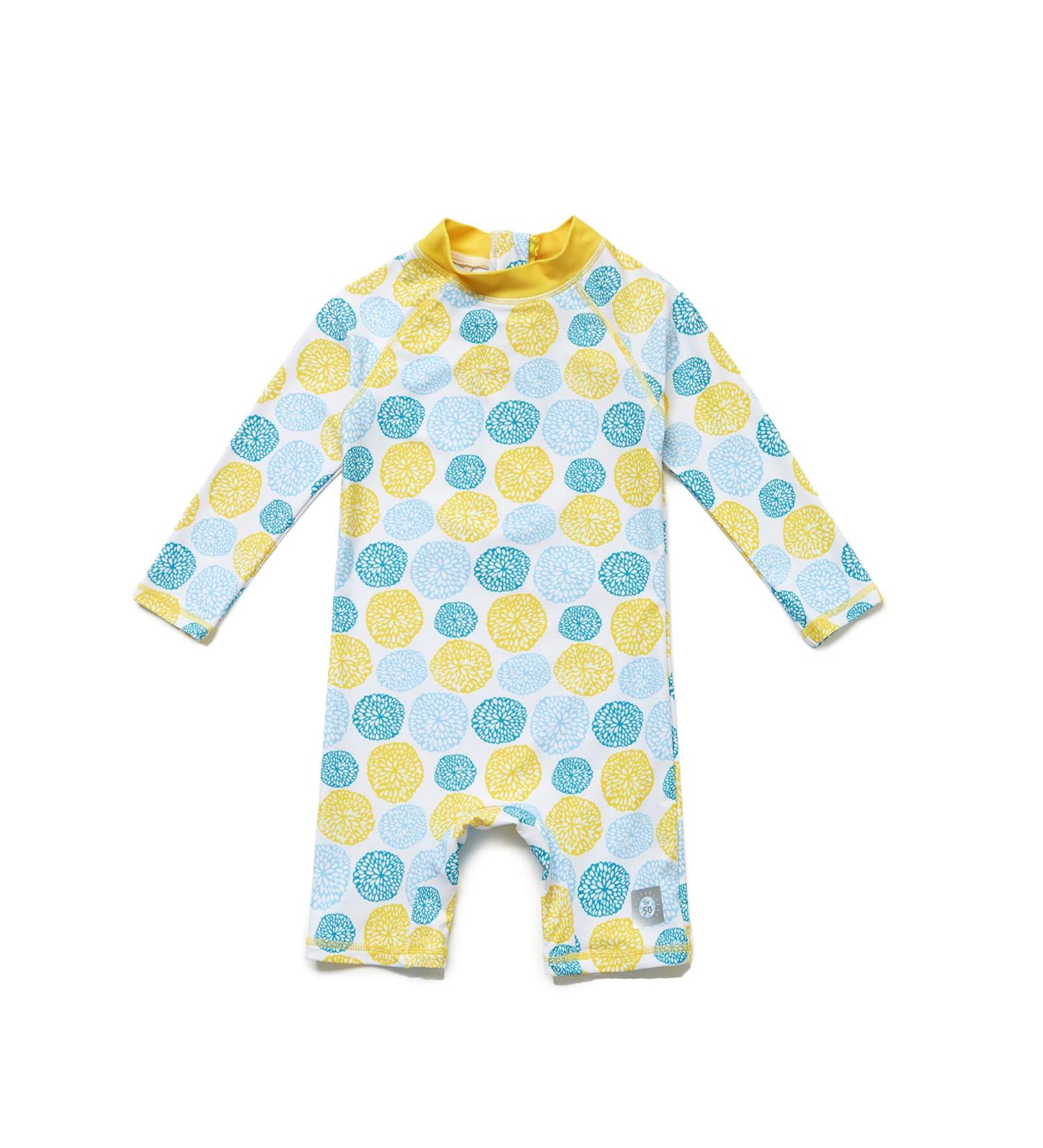 Bonverano Baby Girls Long-Sleeve Lemon Swimsuit | UPF 50+ Sun Protection | 18-24 Months - Buy Online on SooperMarket.com