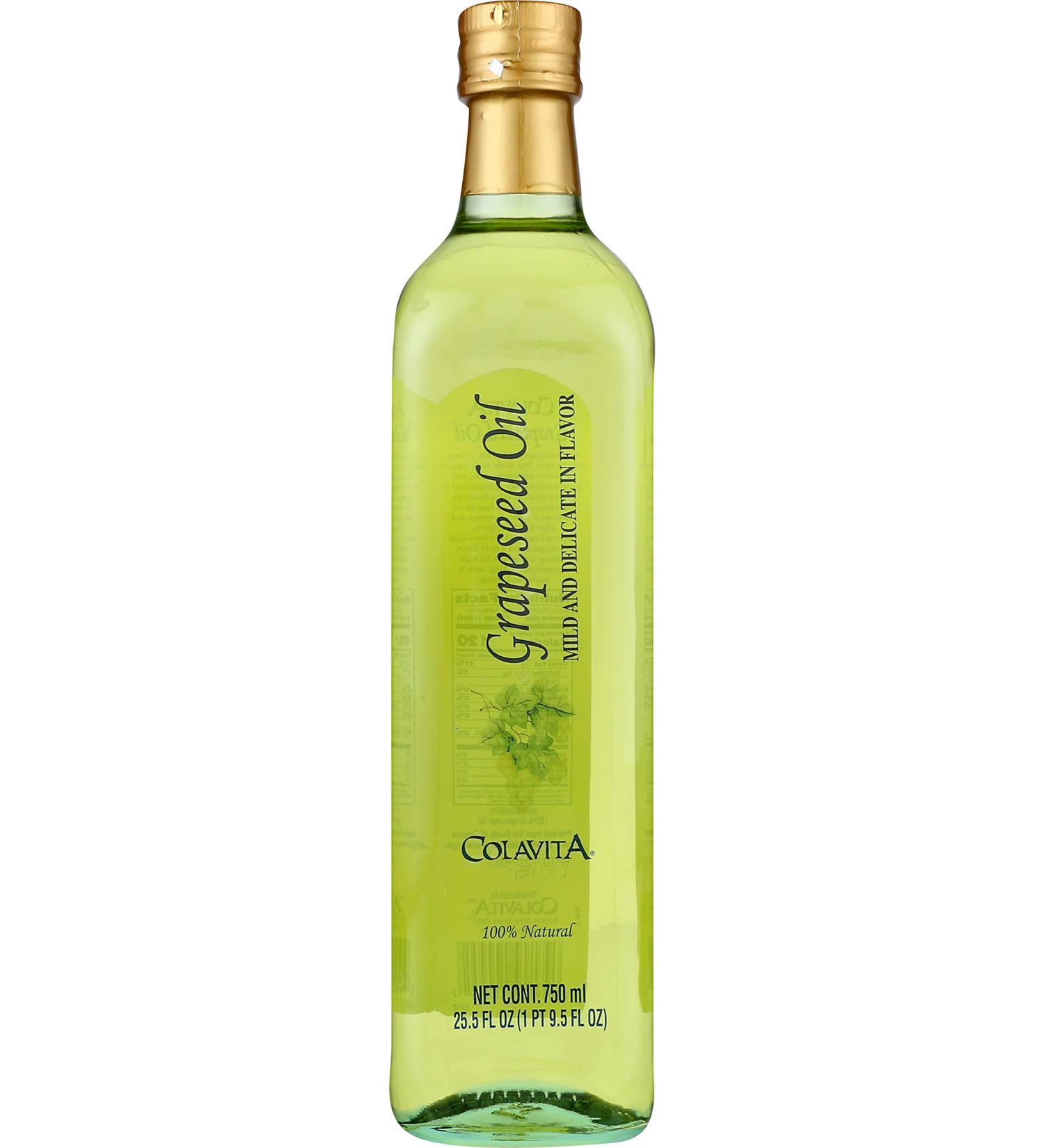 Colavita 100% Grapeseed Oil, 25.5 oz Glass Bottle
