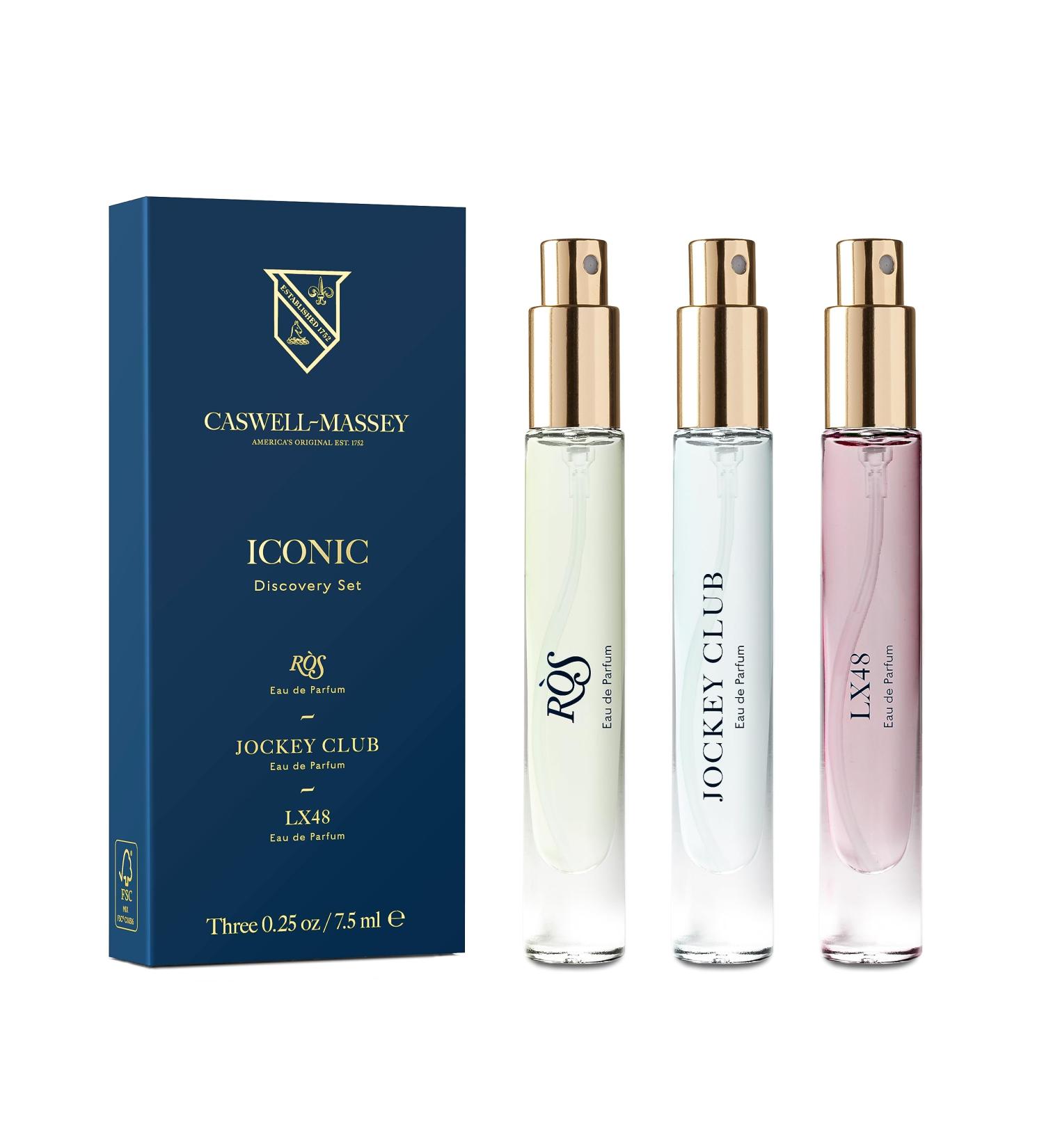 Caswell-Massey Iconic Eau de Parfum Discovery Set Includes R S Jockey Club & LX48 Indulge in Enduring Modern Scents Long-Lasting Men s Fragrances Travel Size Set Perfume for Men 0.25 Fl Oz Each Iconic Trio 0.75 Fl Oz (Pack of 1) - Buy Online on SooperMarket.com