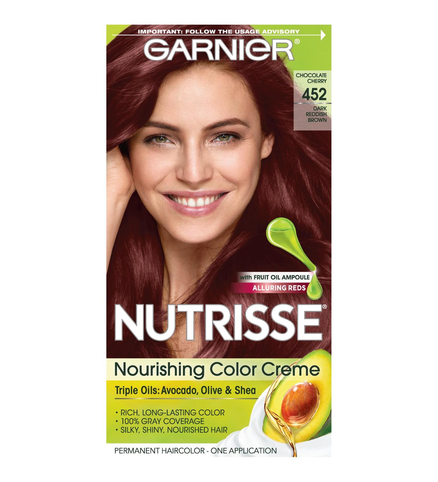 Garnier Nutrisse 452 Dark Reddish Brown Hair Dye 3-Pack - Chocolate Cherry Shade - Buy Online on SooperMarket.com