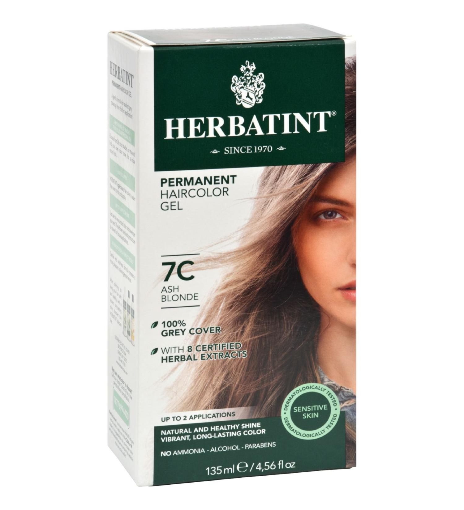 Herbatint 7C Ash Blonde Permanent Herbal Hair Colour Gel 135ml by Herbatint