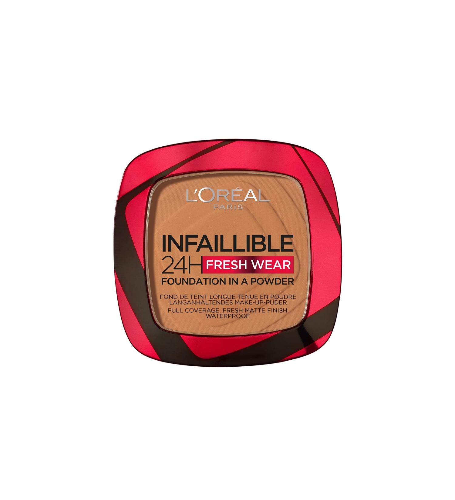 L'Or al Paris Infallible 24H Fresh Wear Foundation in a Powder Full-coverage Longwear Weightless Smooth Finish Water-proof and Transfer-proof 330 Hazelnut 330 Hazelnut 9 g (Pack of 1) - Buy Online on SooperMarket.com