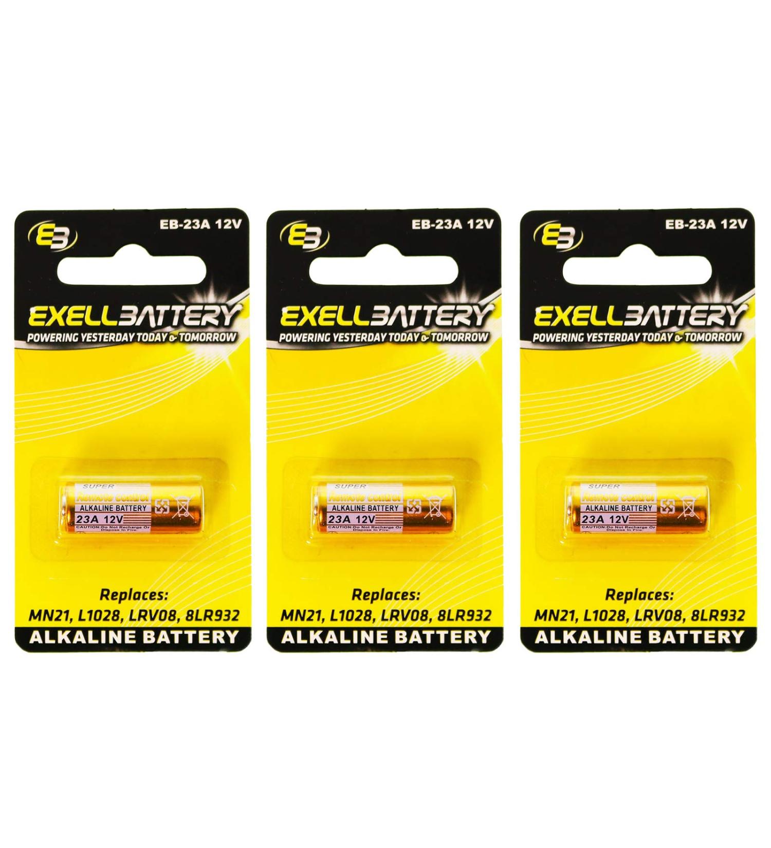 Buy 3X Alkaline 12V Battery Replaces 1811A 23A A21 A23 & More | International Shipping Available - Buy Online on SooperMarket.com