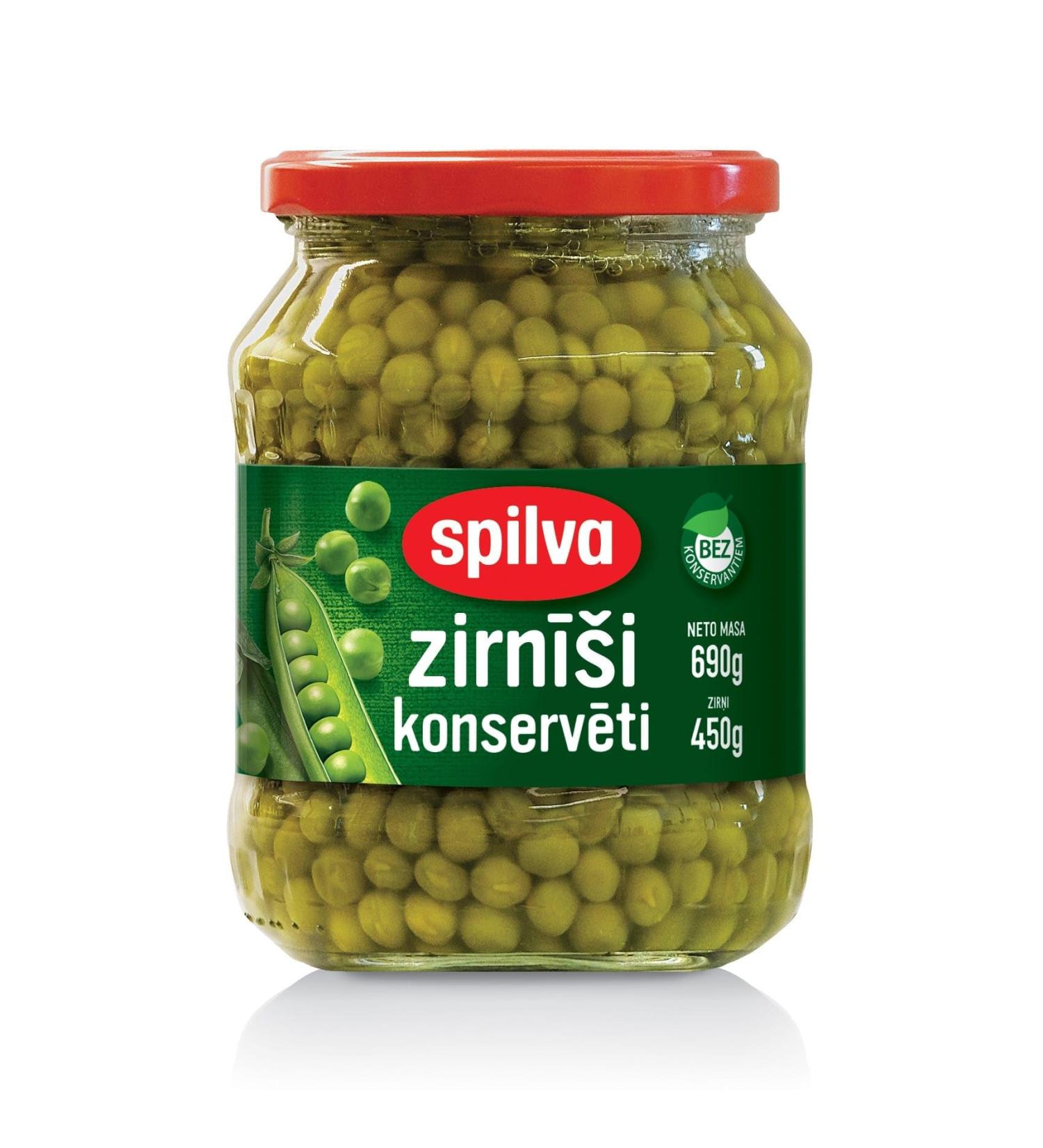 Spilva Canned Peas 690g/450g (Pack of 2) | Konserv ti zirn i Spilva