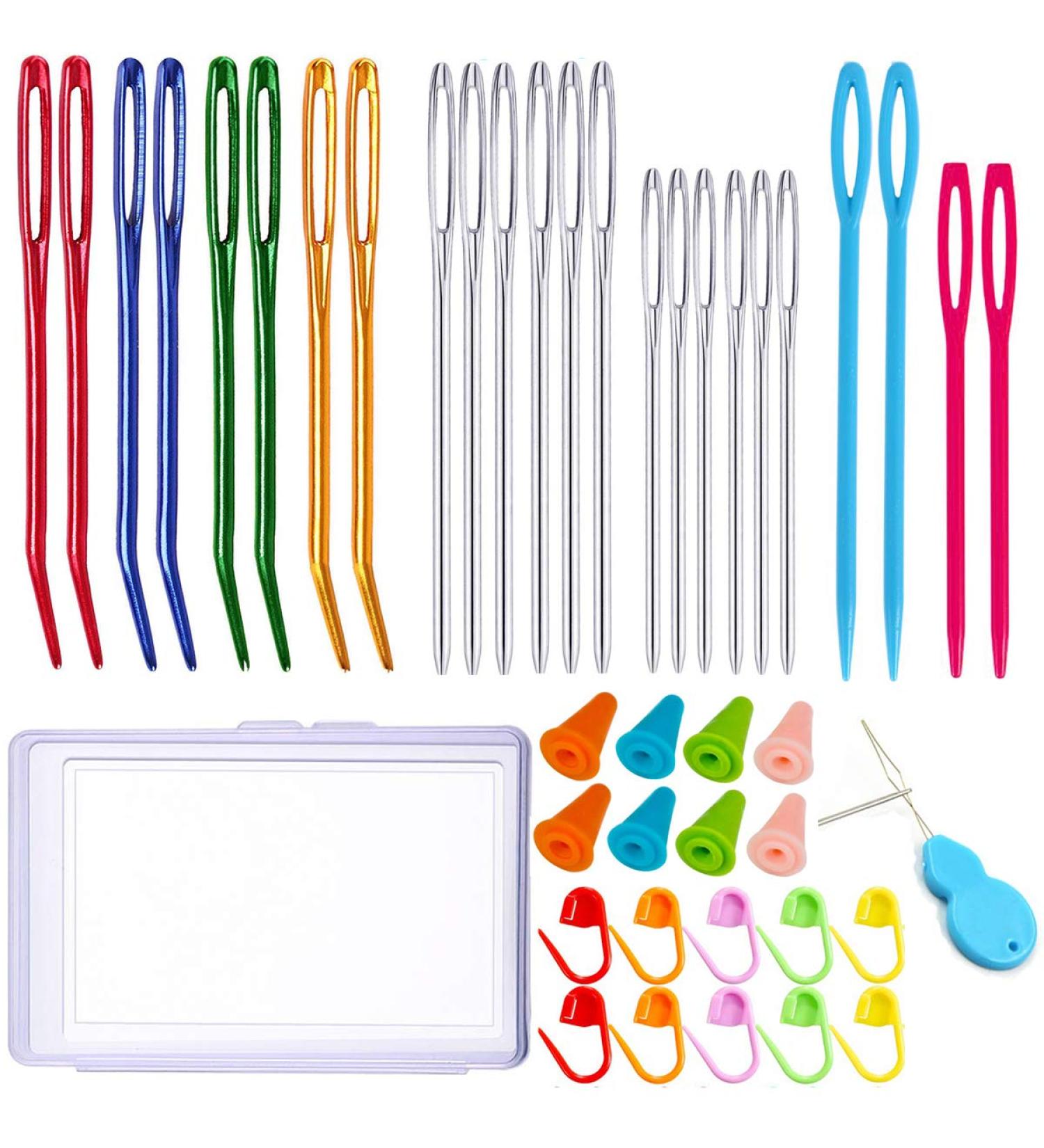 Y-Axis 24 Pcs Assorted Yarn Needles Set with Storage Box + Knitting Stitch Counter - Needle Threader Included - Buy Online on SooperMarket.com
