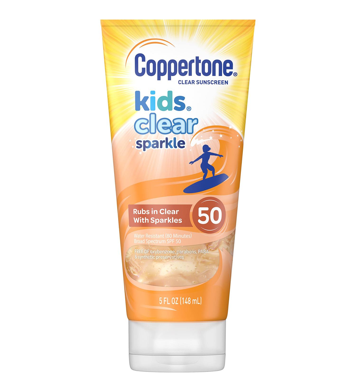 Coppertone Kids Clear Sparkle SPF 50 Sunscreen Lotion - Water Resistant, Reef Friendly, Cooling & Moisturizing - 5 fl. oz - Buy Online on SooperMarket.com