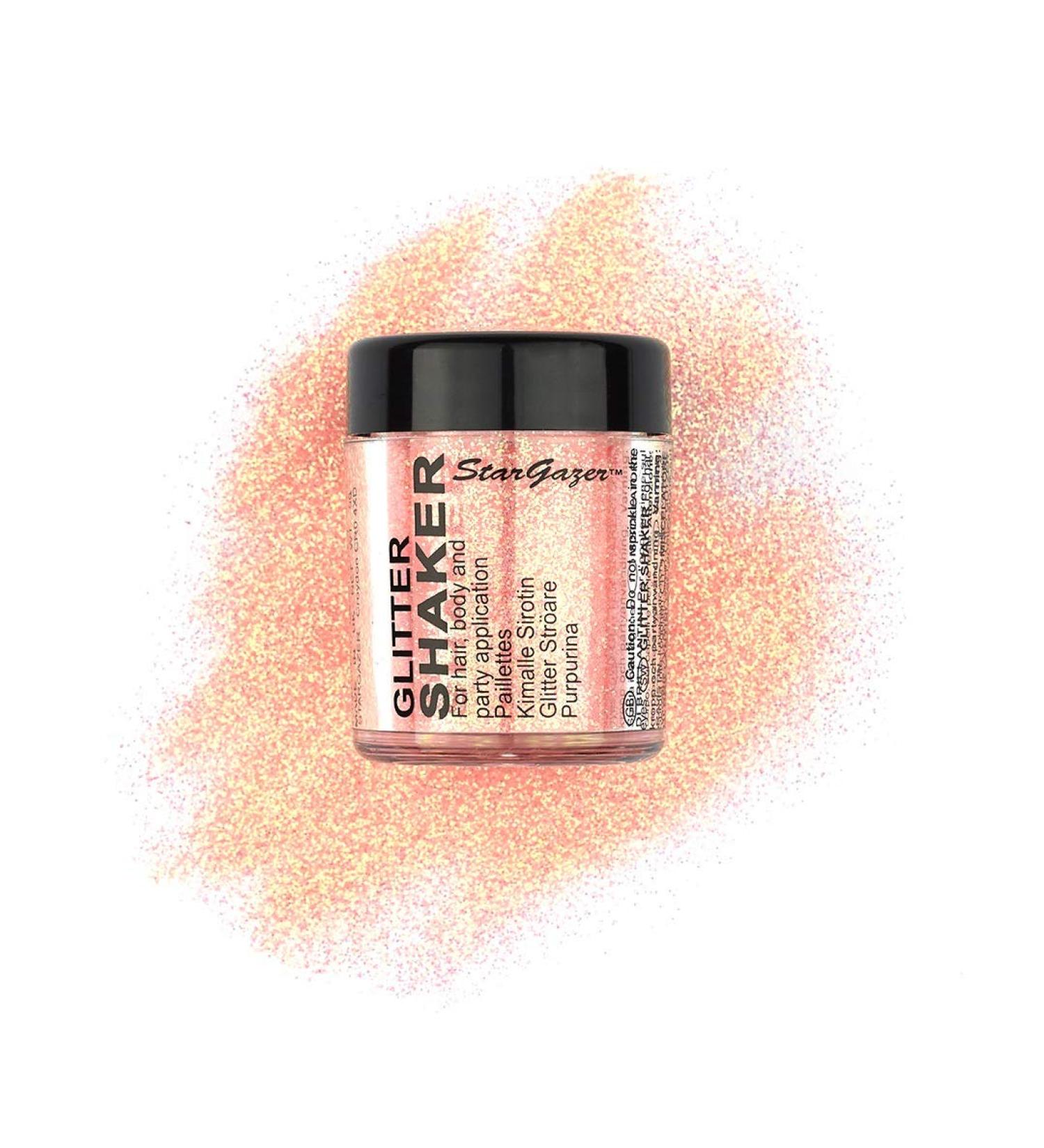 Stargazer UV Glitter Shaker Orange. Cosmetic glitter powder for use on the eyes lips face body hair and nails. UV Orange - Buy Online on SooperMarket.com