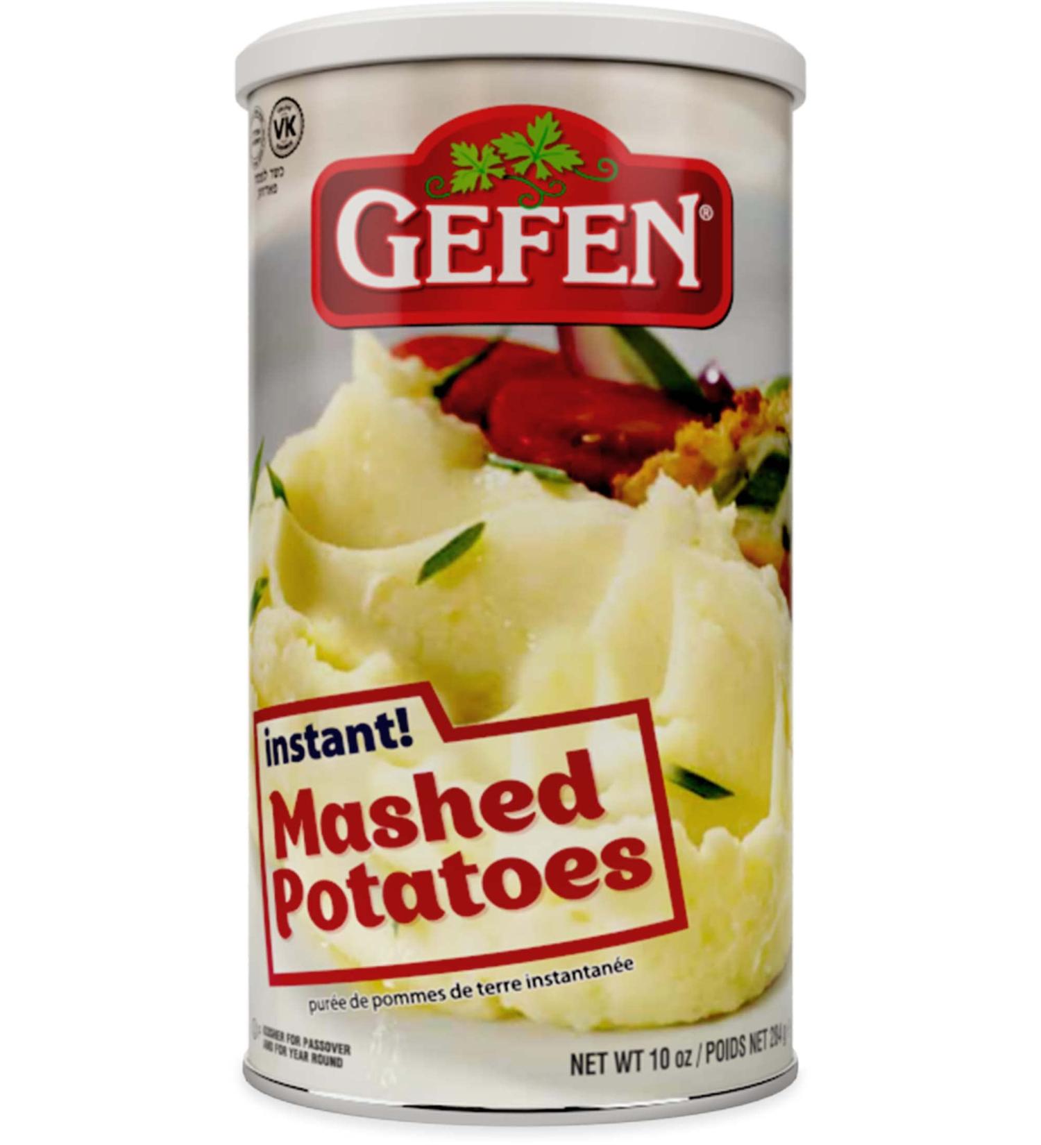 Gefen Instant Idaho Mashed Potatoes, 10oz "Resealable Canister", Dairy Free, Gluten Free, No MSG