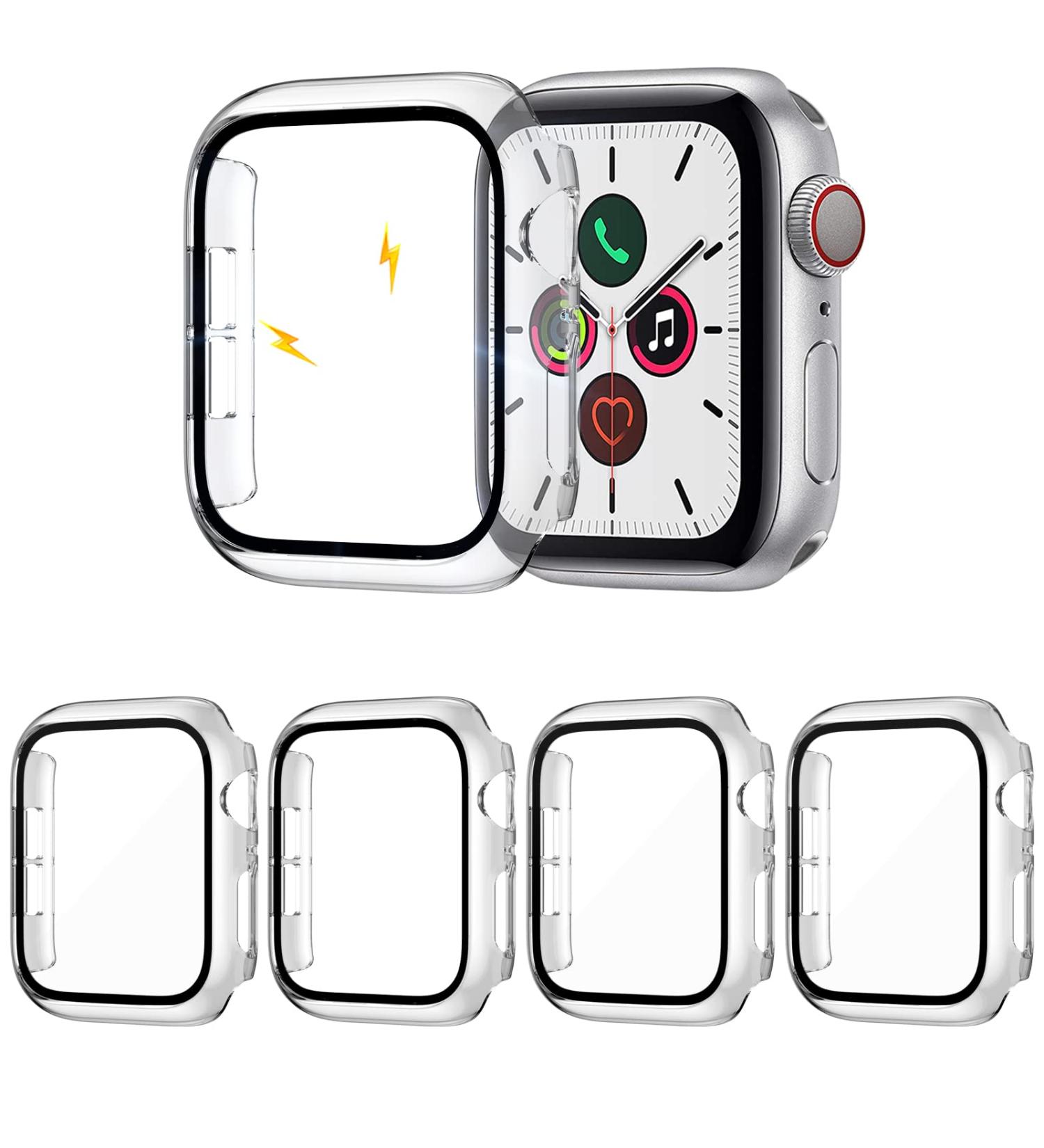 ZEBRE 4-Pack Apple Watch 44mm Case with Built-in HD Screen Protector - Compatible with Apple Watch Series 4/5/6/SE - Clear - 44mm - Buy Online on SooperMarket.com