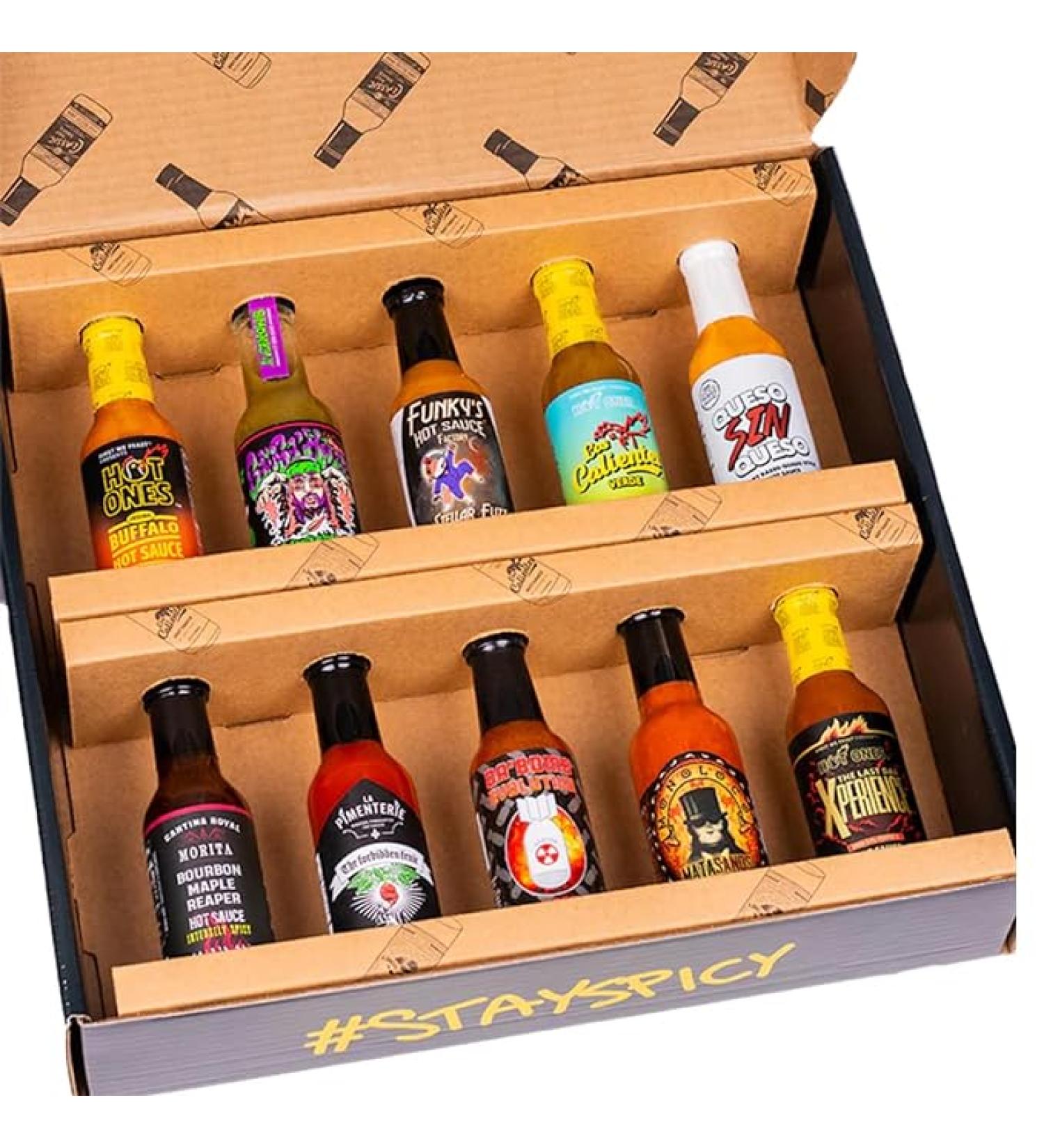 Hot Ones Season 23 Lineup Hot Sauce Challenge Kit Made with Natural Ingredients Unique Condiment Gift Box is the Ultimate Variety Pack for Spice Lovers 5 fl oz Bottles Produced in Small Batches (10-Pack) - Buy Online on SooperMarket.com