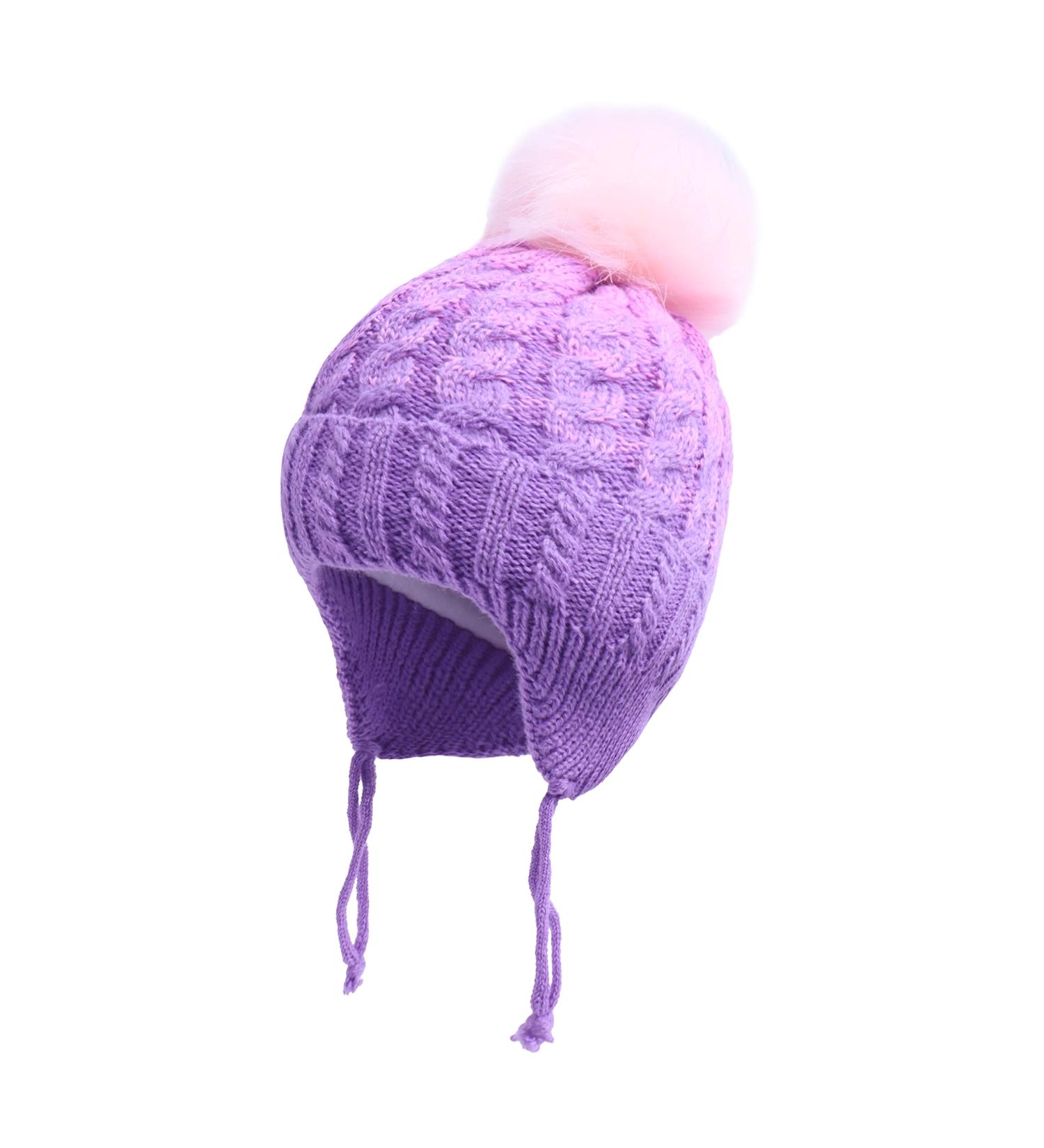 LANGZHEN Toddler Winter Hat Earflap Knit Cap for Baby Boys Girls 2-4 Years - Purple - Buy Online on SooperMarket.com