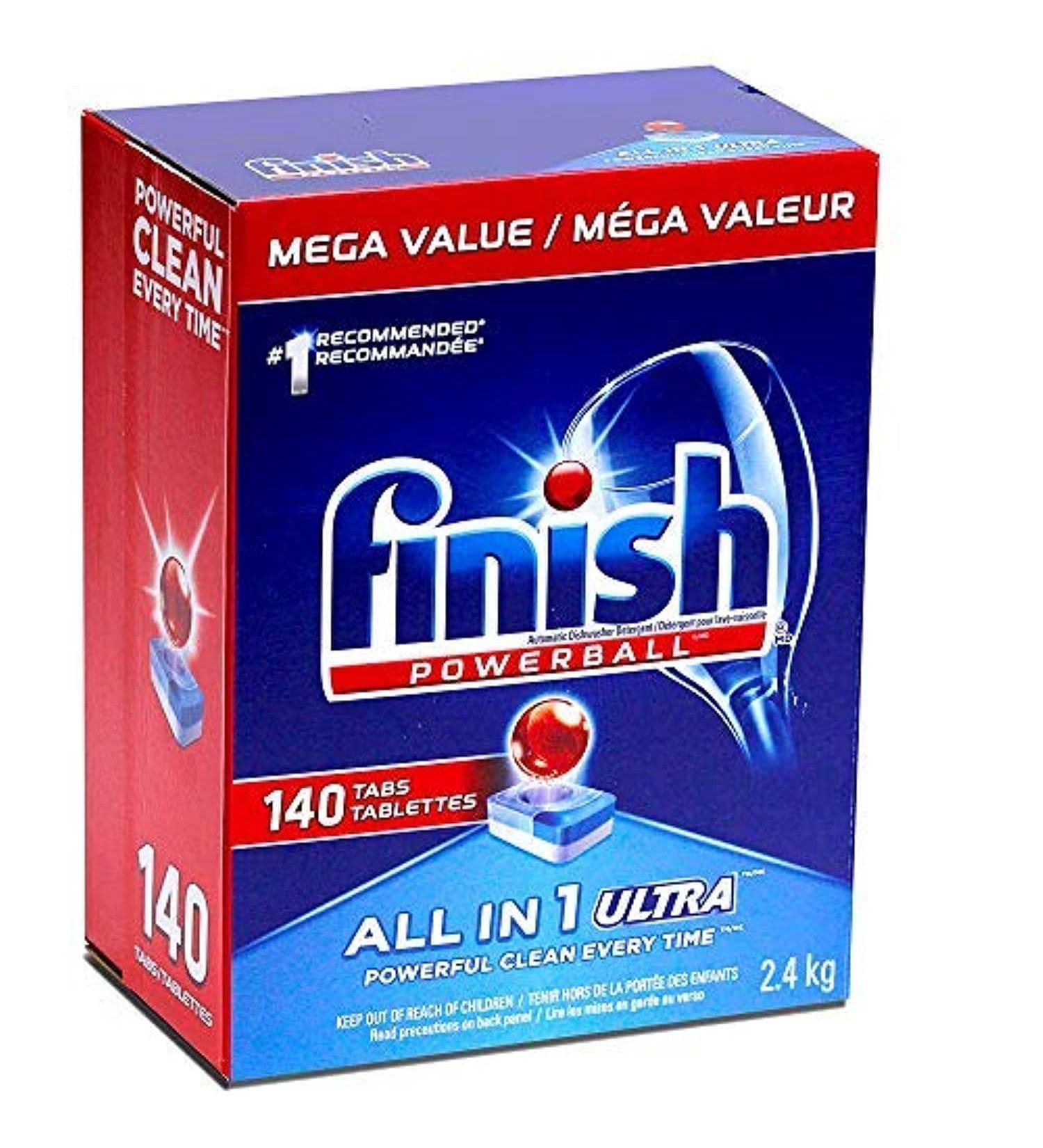 Finish Powerball Automatic Dishwasher Detergent, All in 1 Ultra Powerful Clean, 2.4 KG - 140 Tabs