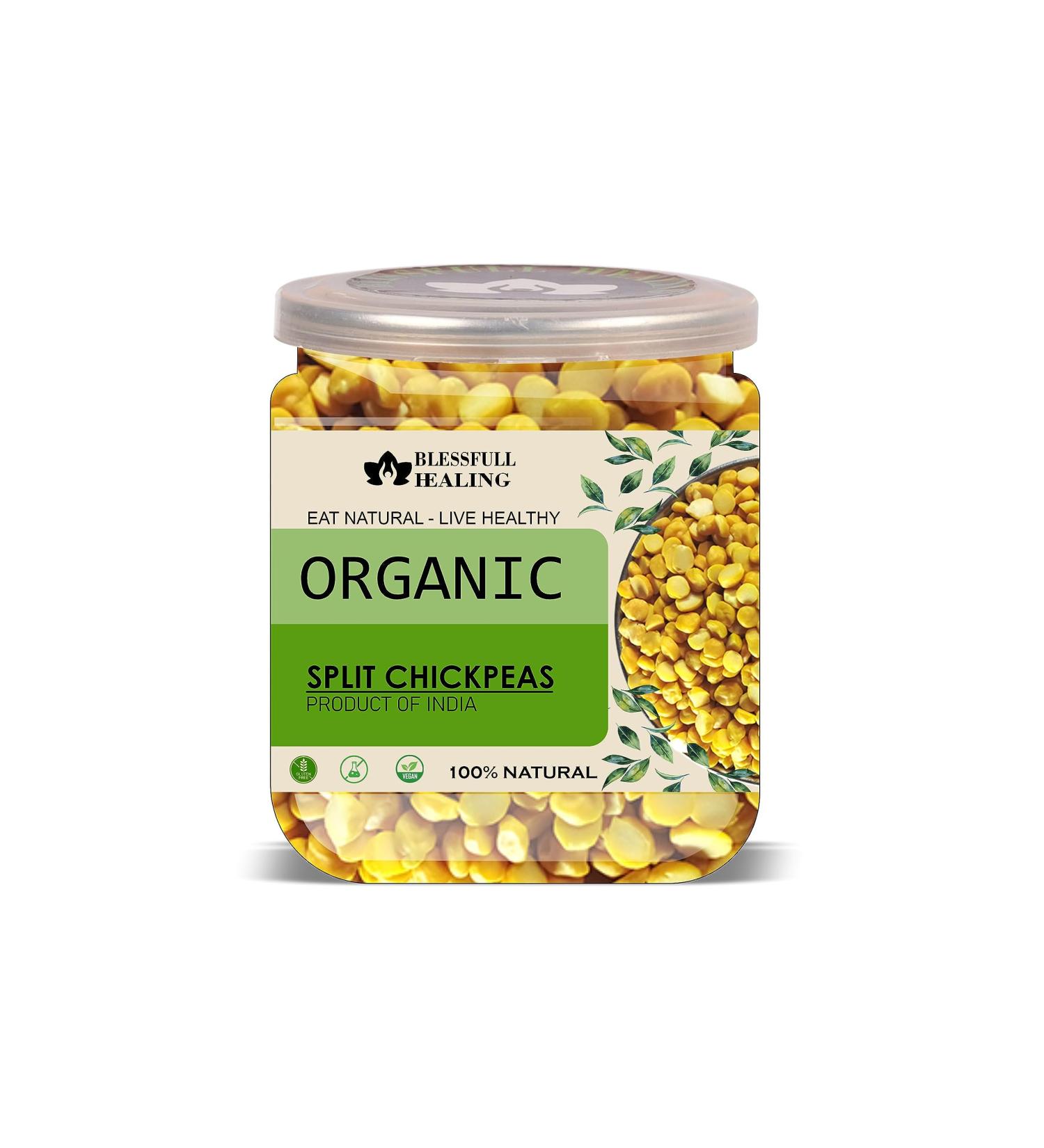 Blessfull Healing Organice Split Chickpeas 2 lb (907 Gram) - Buy Online on SooperMarket.com