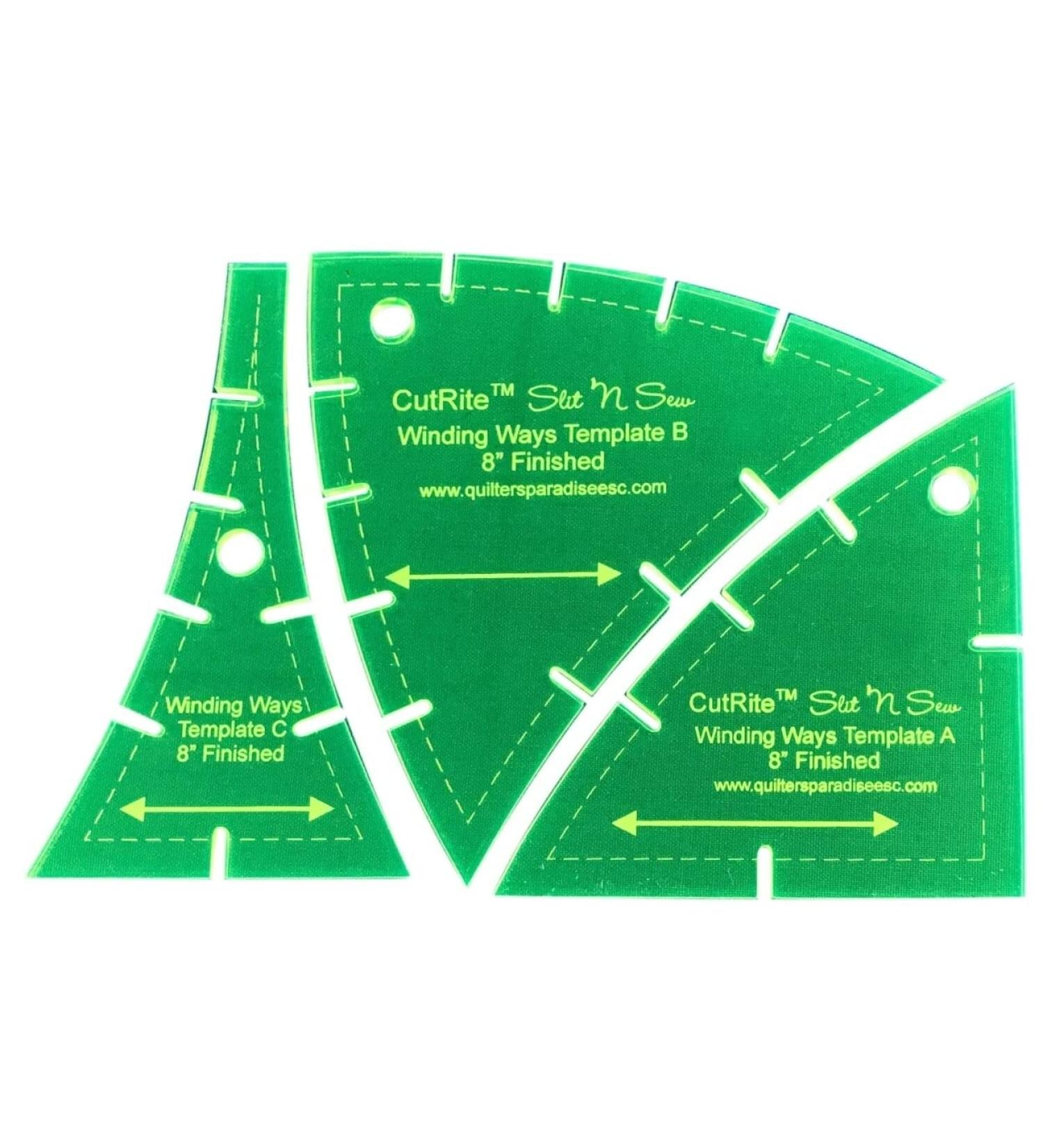 Quilter's Paradise Slit N Sew Winding Ways Set Acrylic Templates - Premium Quality for Precise Quilting - Buy Online on SooperMarket.com