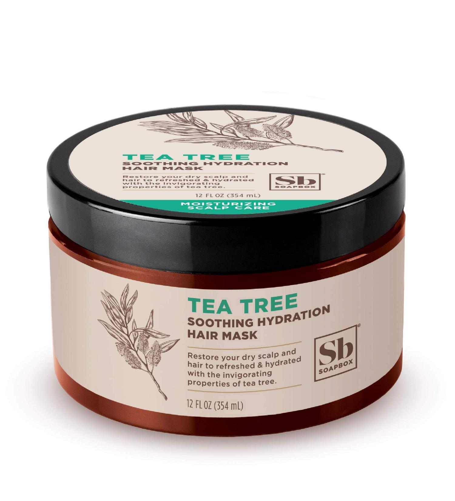Soapbox Tea Tree Hair Mask - Hydrating Deep Conditioner for Dry Damaged Hair | Sulfate Free, Gluten Free, Cruelty Free, Vegan - 12oz - Buy Online on SooperMarket.com