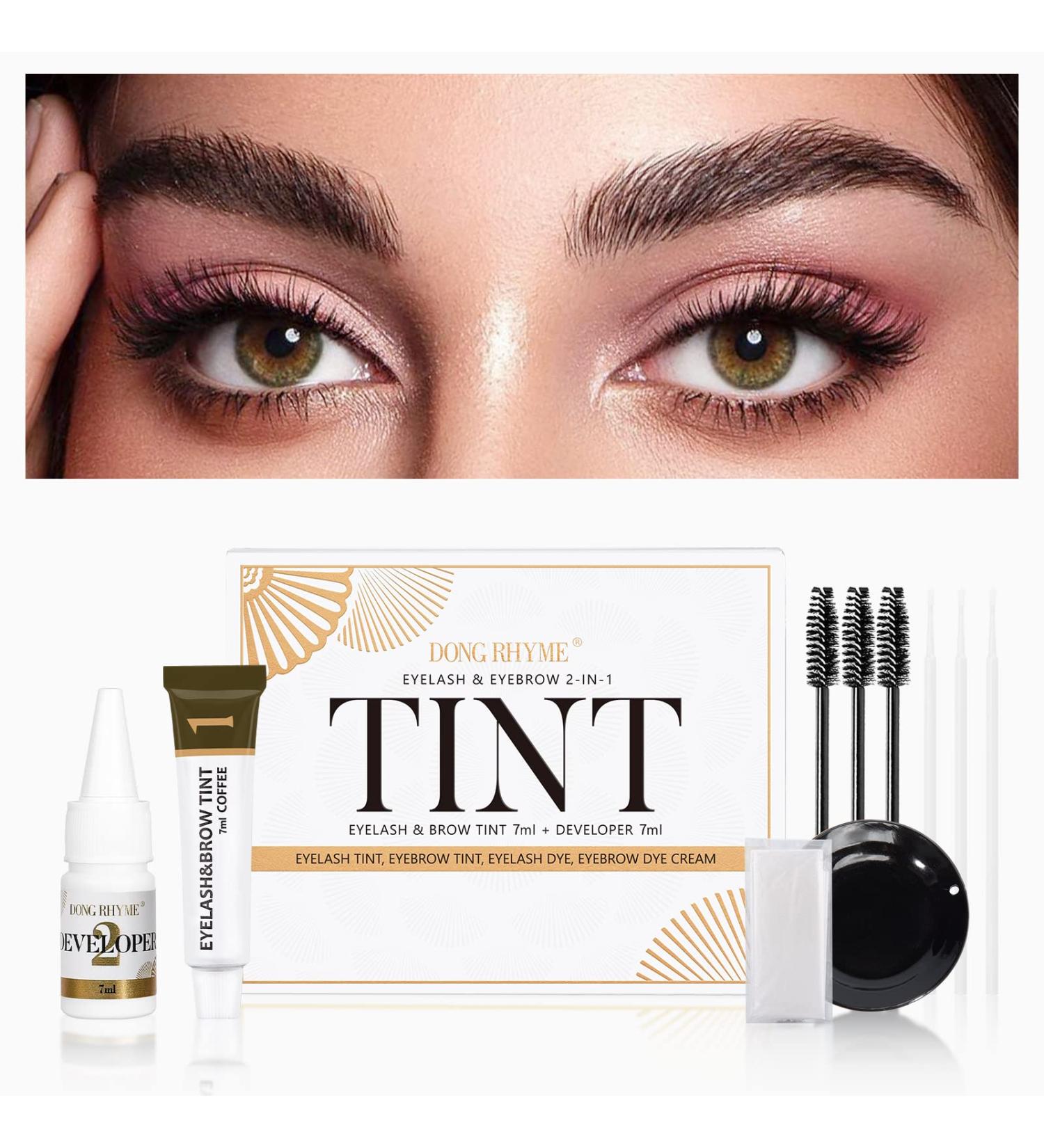 Eyebrow and Eyelash T-i-n-t Kit 2 In 1 Semi-Permanent Brow & Lash T-i-n-t DYE Makeup at Home Professional 8 Weeks Long Lasting for Home & Salon Use- Coffee - Buy Online on SooperMarket.com
