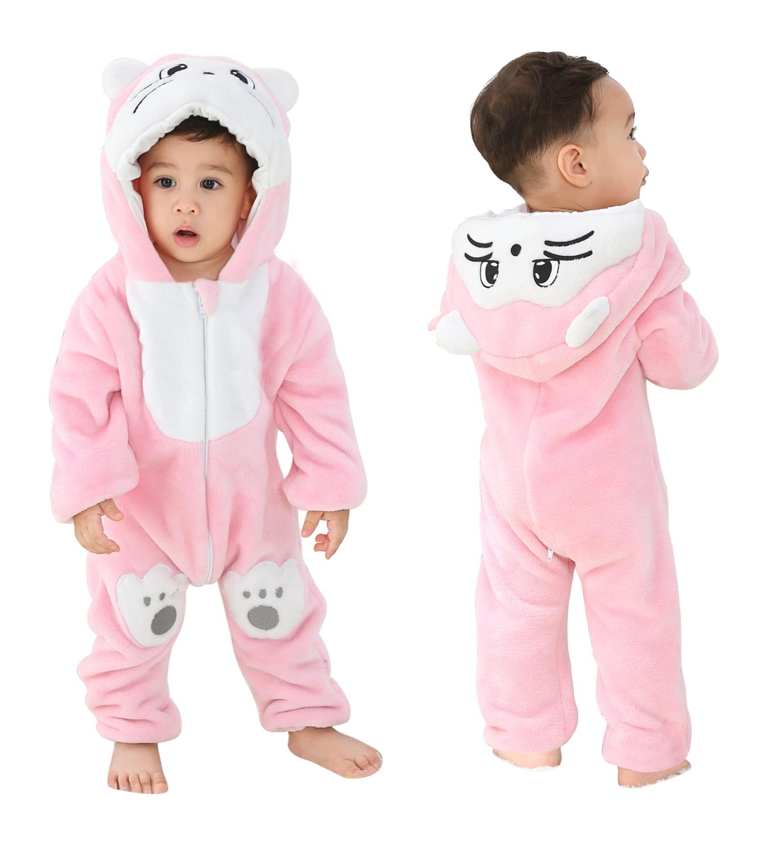 Cooky.D Unisex Winter Hooded Romper Jumpsuit - 12-18 Months - Cat Design - Buy Online on SooperMarket.com